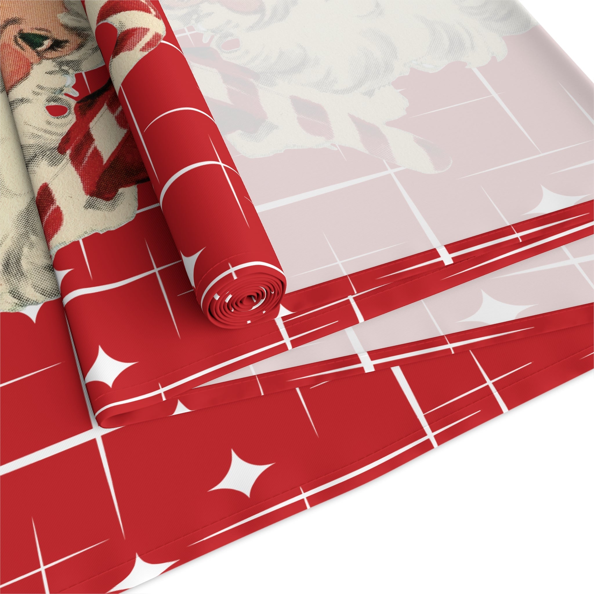 Kate McEnroe New York Retro Vintage 1950s Santa Claus Christmas Table RunnerTable Runners29389989983605660124