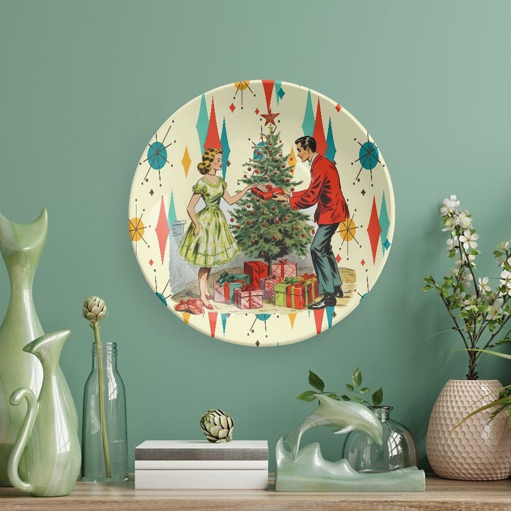 Kate McEnroe New York Retro Vintage 50s Franciscan Diamond Starburst Kitsch Christmas Card Art Decorative Wall PlateDecorative Platesn3pcbbf8_001