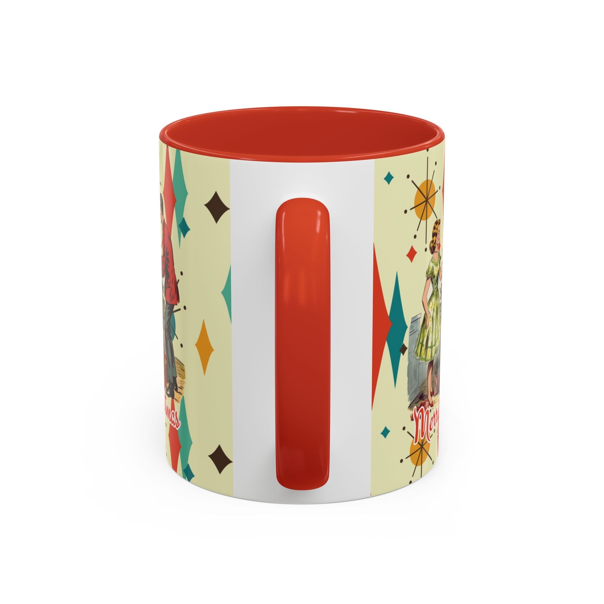 Kate McEnroe New York Retro Vintage 50s Franciscan Diamond Starburst Kitsch Christmas Card Art MugMugs17037282747811232206