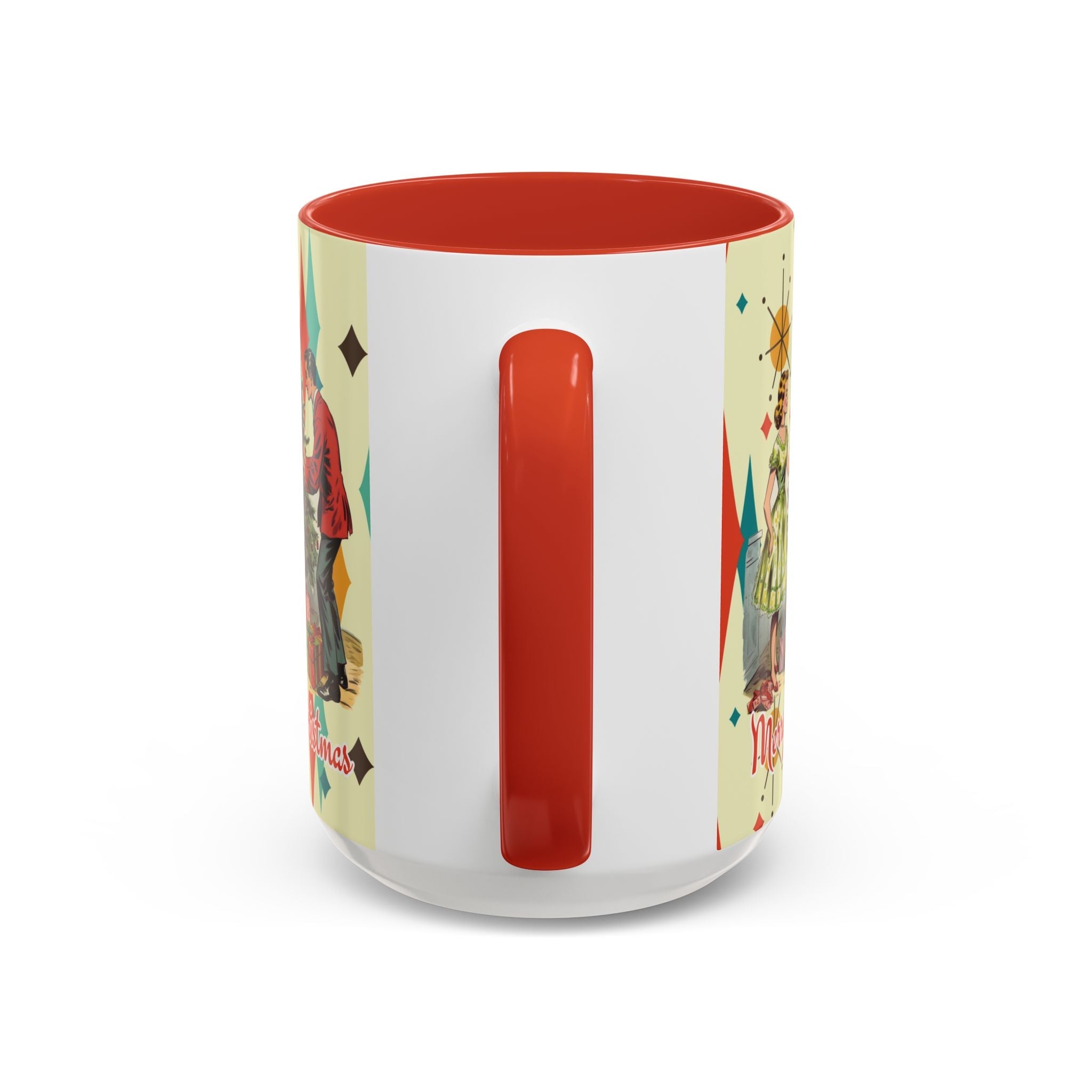 Kate McEnroe New York Retro Vintage 50s Franciscan Diamond Starburst Kitsch Christmas Card Art MugMugs17037282747811232206