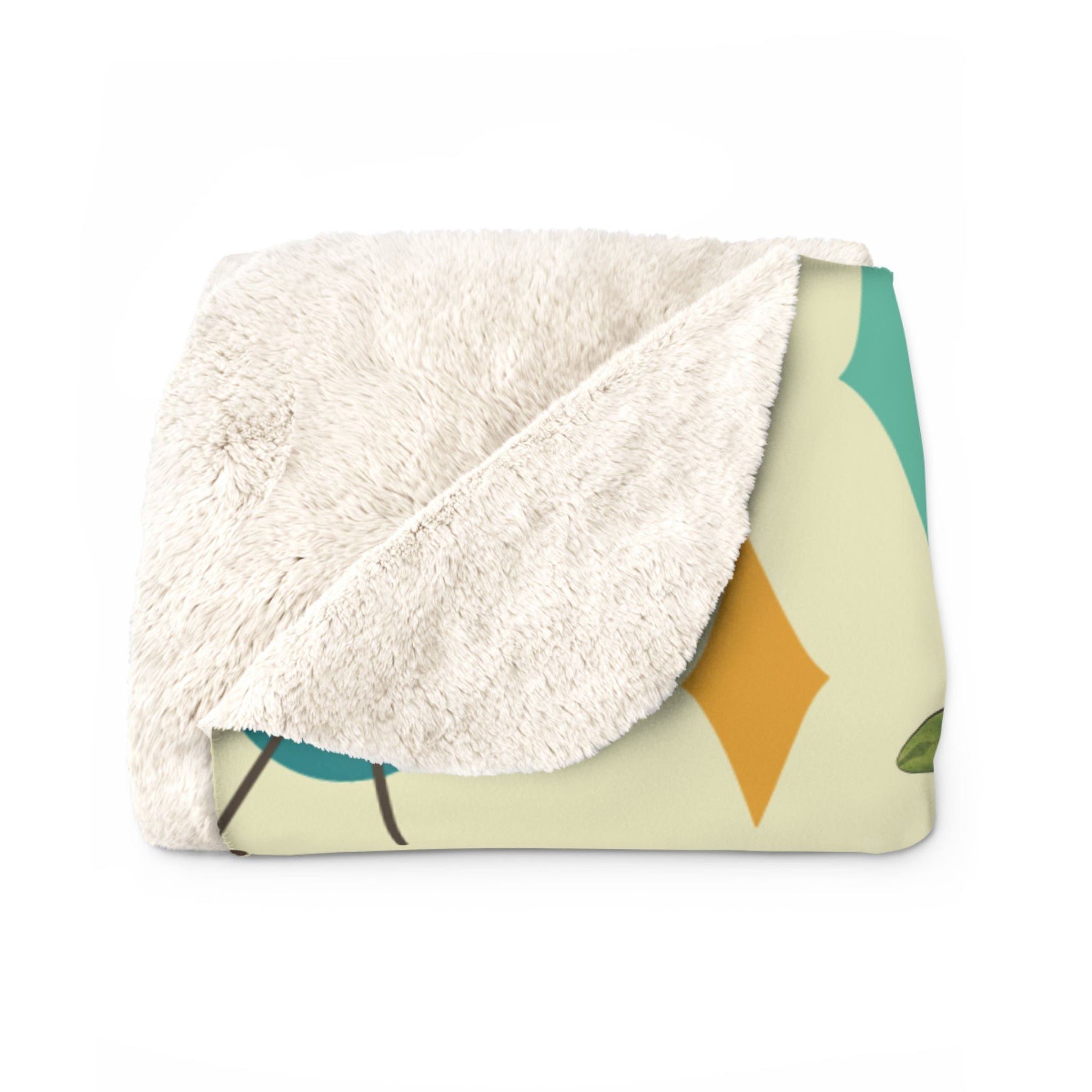 Kate McEnroe New York Retro Vintage 50s Franciscan Diamond Starburst Kitsch Christmas Card Art Sherpa Fleece BlanketBlankets17620144047541576235