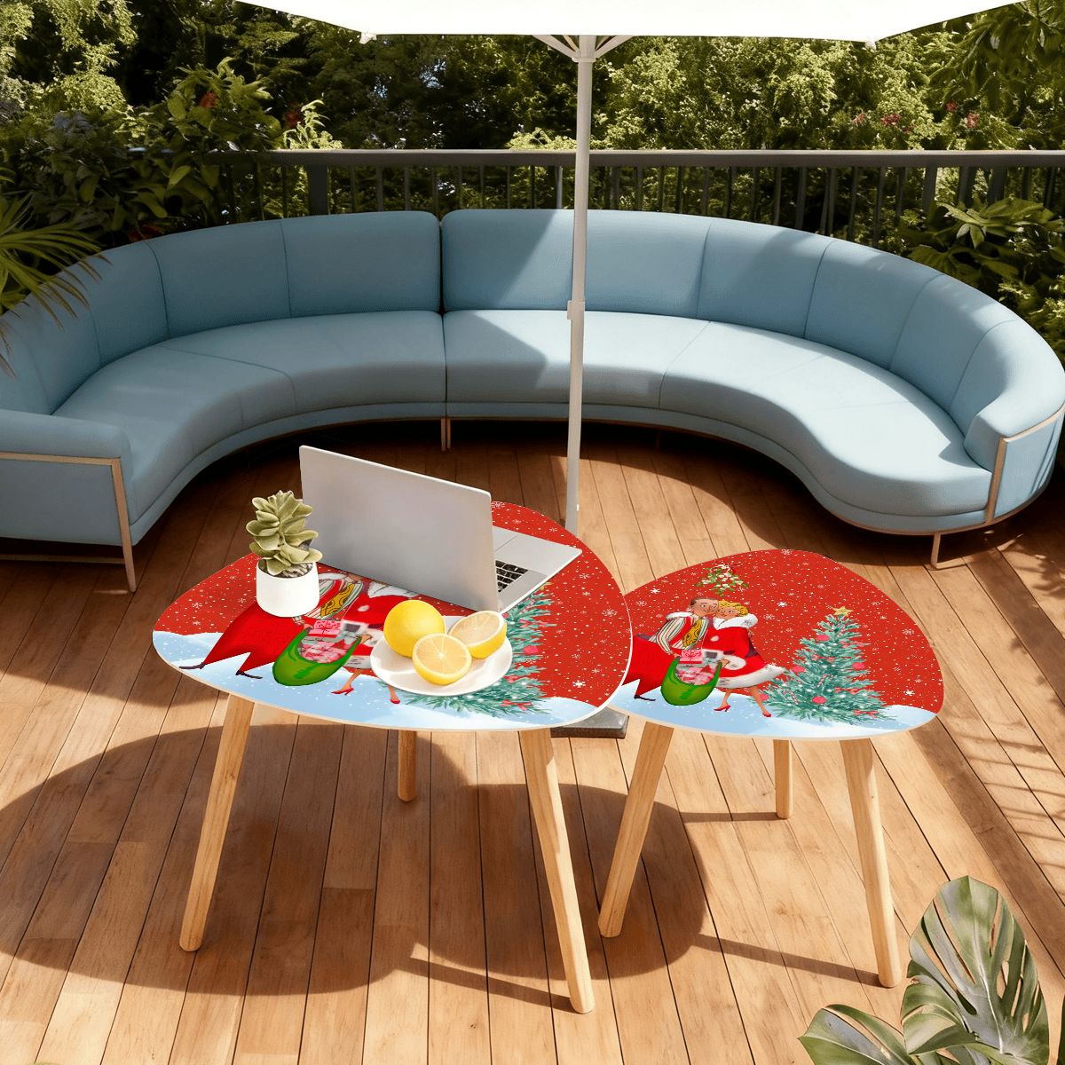 Kate McEnroe New York Retro Vintage 50s Kitsch Christmas Nesting TablesNesting Tables8HZfclmylK