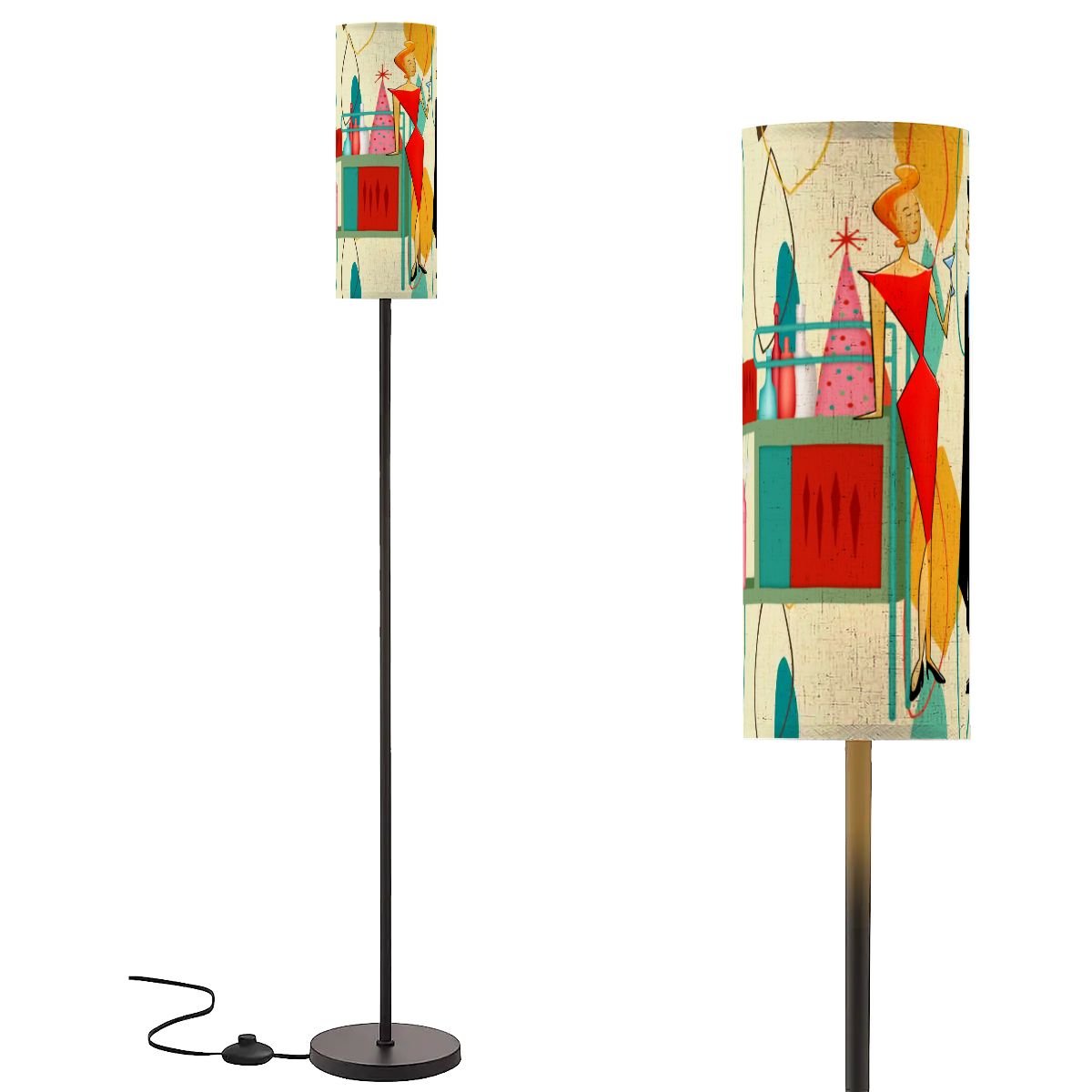 Kate McEnroe New York Retro Vintage Cocktail Lounge Slim Floor Lamp, Mid Century Modern LightingSlim Floor LampshONdhwdru7