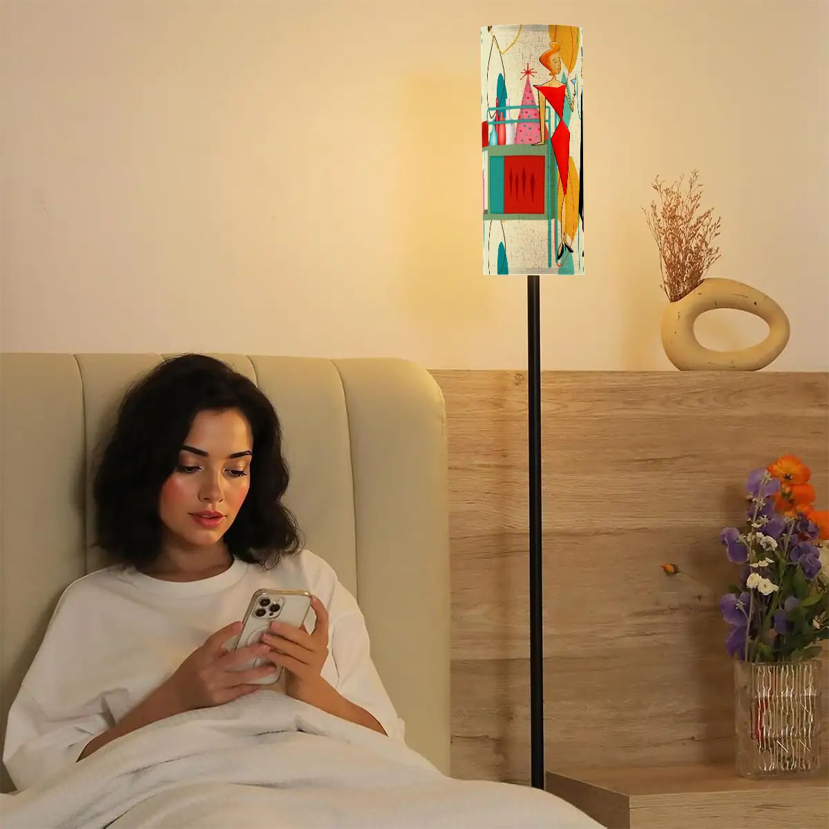 Kate McEnroe New York Retro Vintage Cocktail Lounge Slim Floor Lamp, Mid Century Modern LightingSlim Floor LampshONdhwdru7