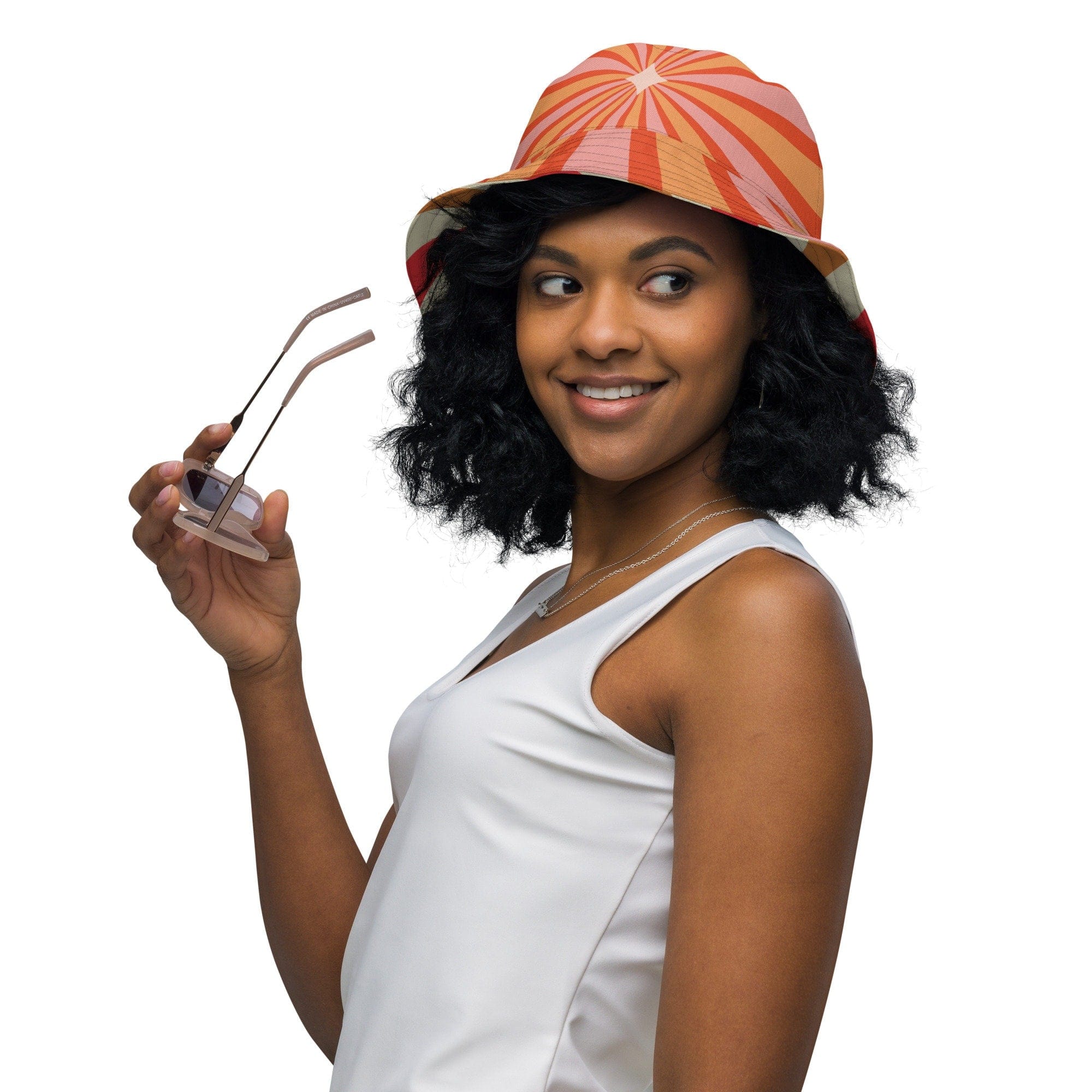 Kate McEnroe New York Retro Vintage Groovy Hippie Swirl Reversible Bucket HatHats63C76A17F2C4B_16360