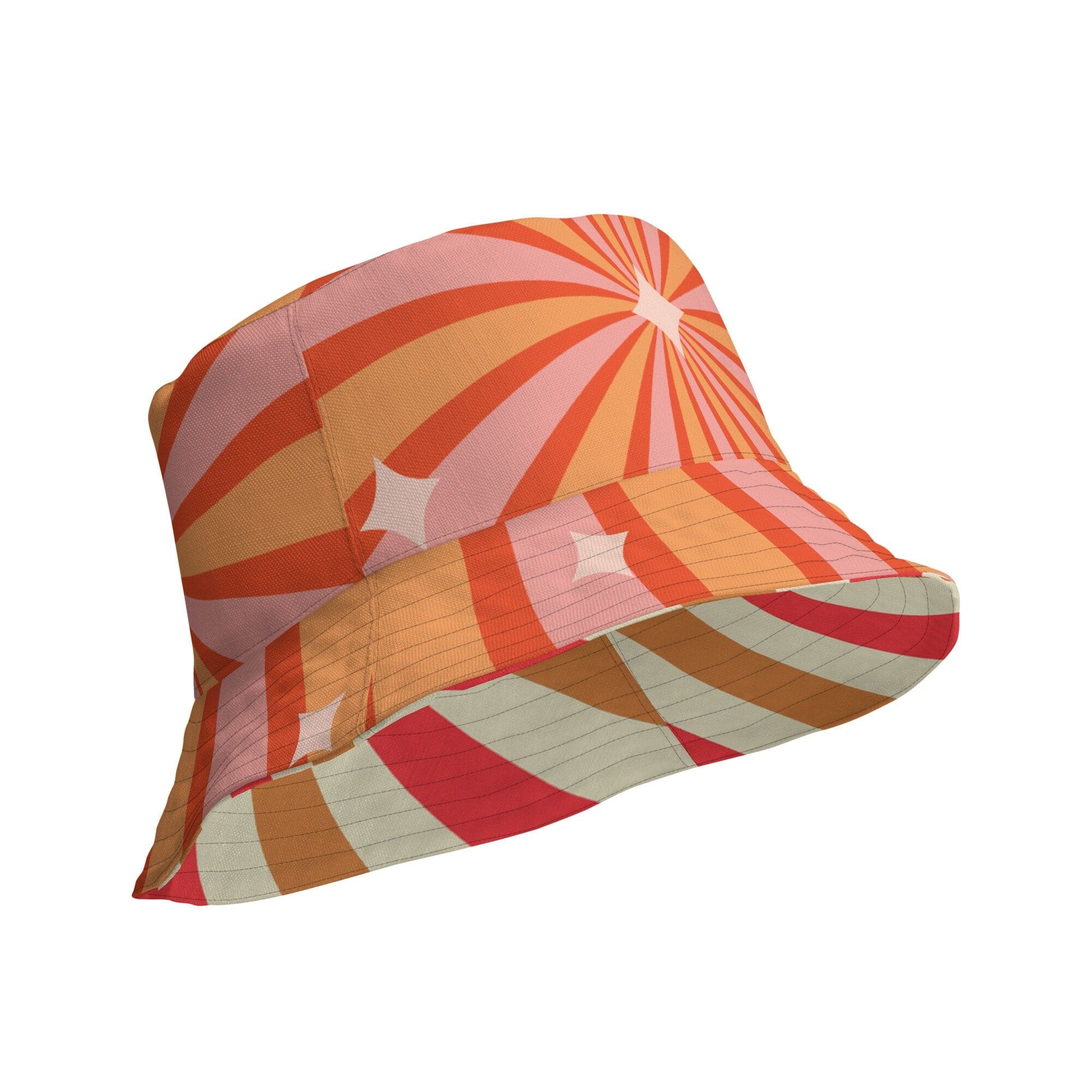 Kate McEnroe New York Retro Vintage Groovy Hippie Swirl Reversible Bucket HatHats63C76A17F2C4B_16360