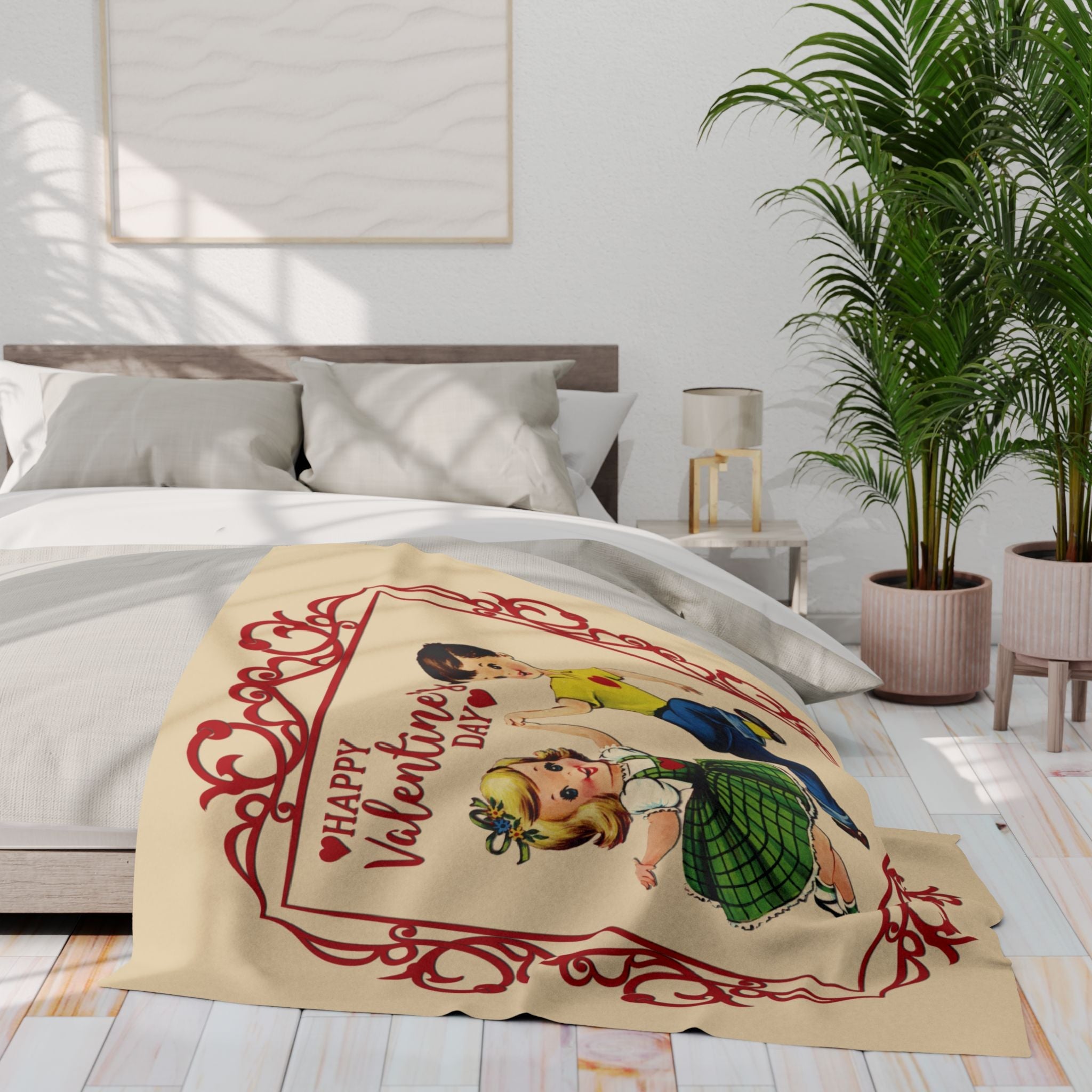 Kate McEnroe New York Retro Vintage Kitsch Valentine Sherpa Blanket, Mid Century Modern 50s Dancing Boy Girl Cute Romantic ThrowBlankets26983644697043658363