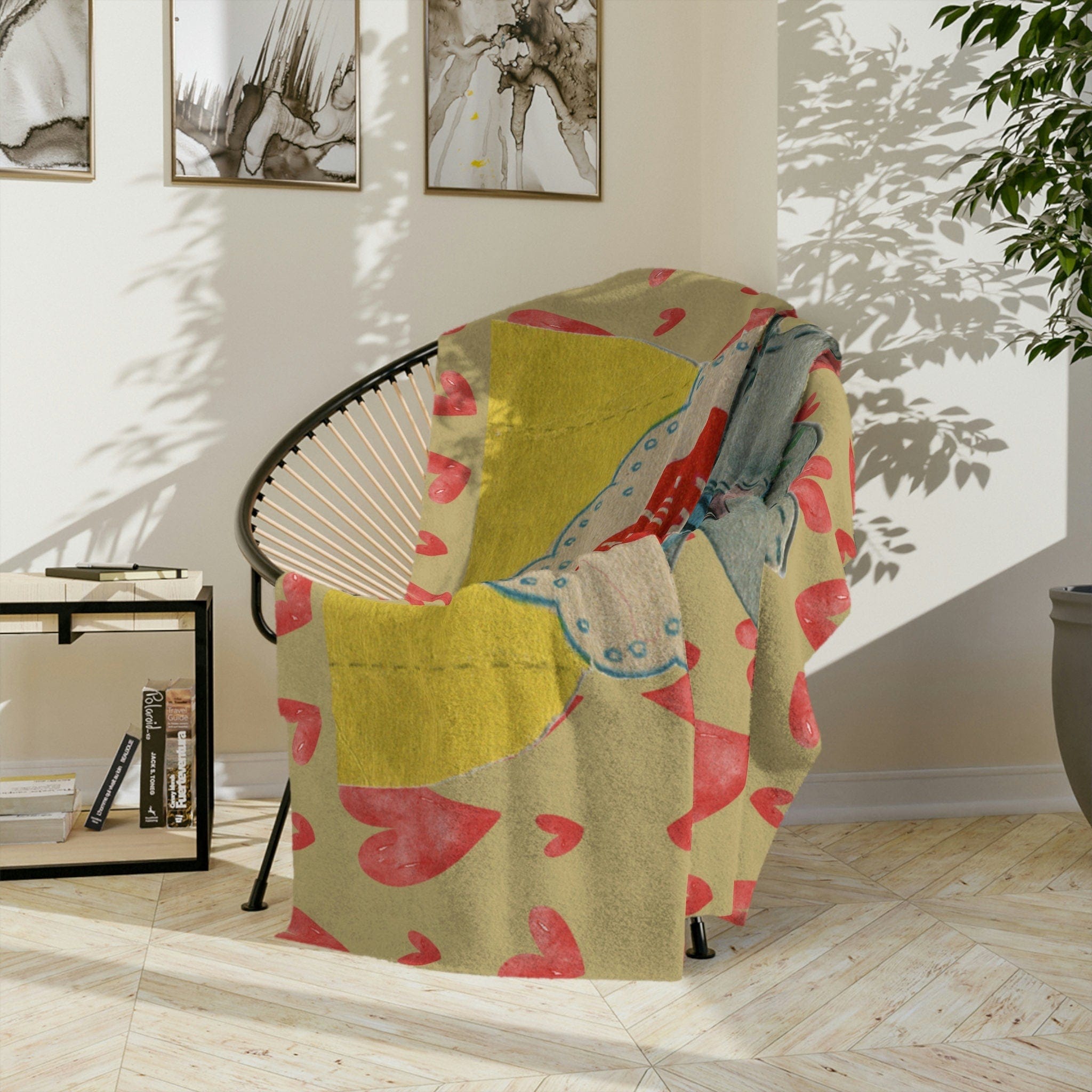 Kate McEnroe New York Retro Vintage Kitschy Elephant Valentine Throw BlanketBlankets30495287803151496784