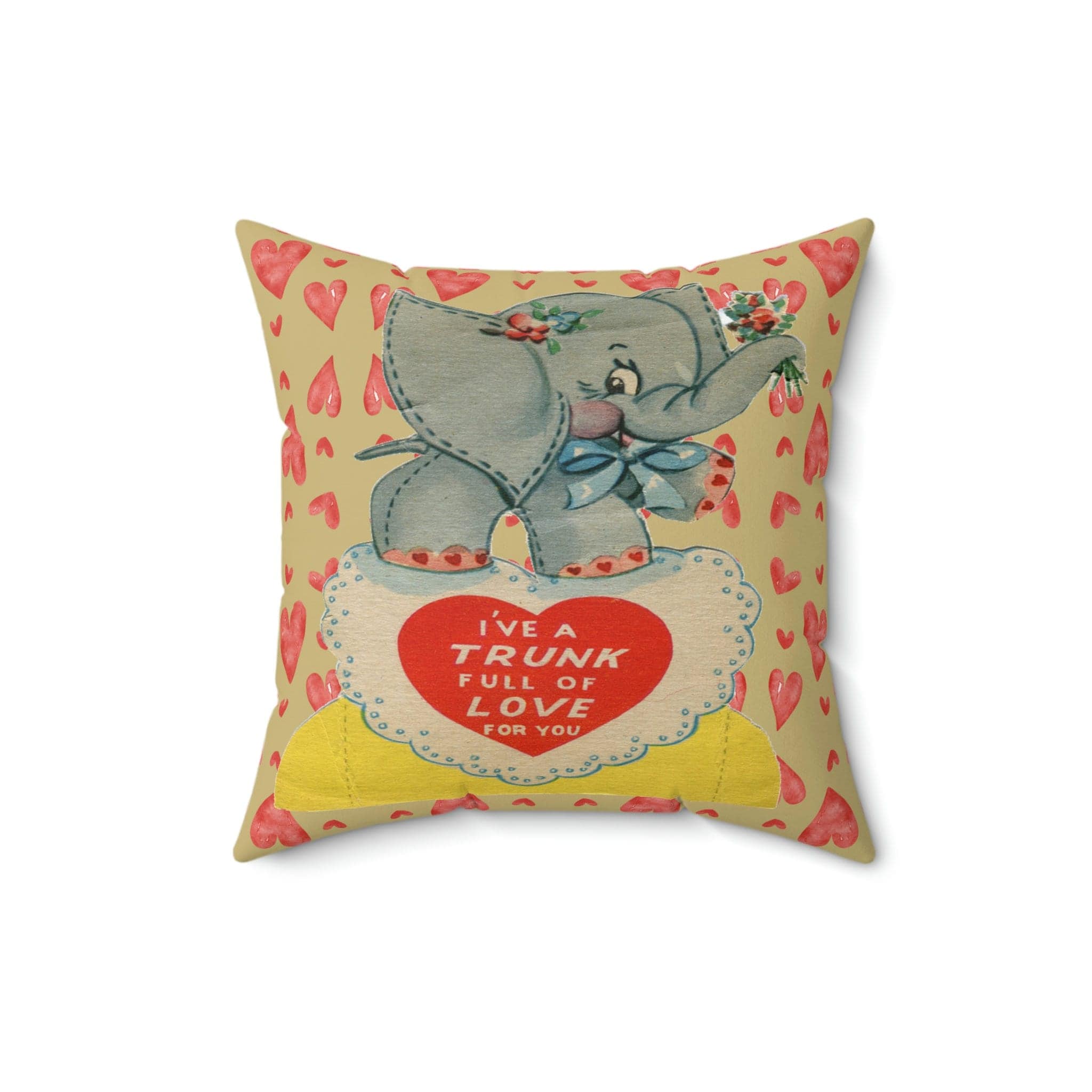 Kate McEnroe New York Retro Vintage Kitschy Elephant Valentine Throw Pillow CoverThrow Pillow Covers20791768637253560042