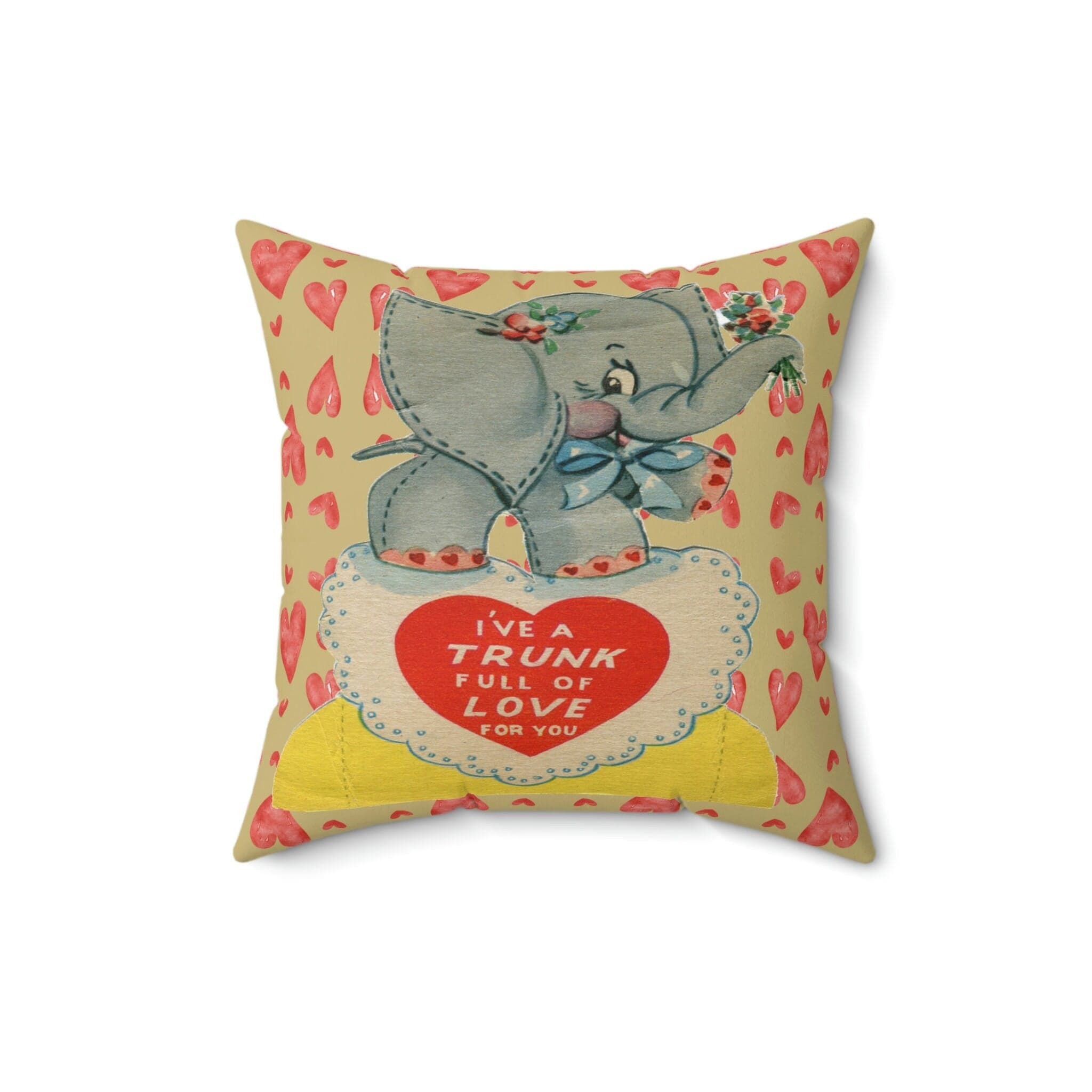 Kate McEnroe New York Retro Vintage Kitschy Elephant Valentine Throw Pillow CoverThrow Pillow Covers20791768637253560042
