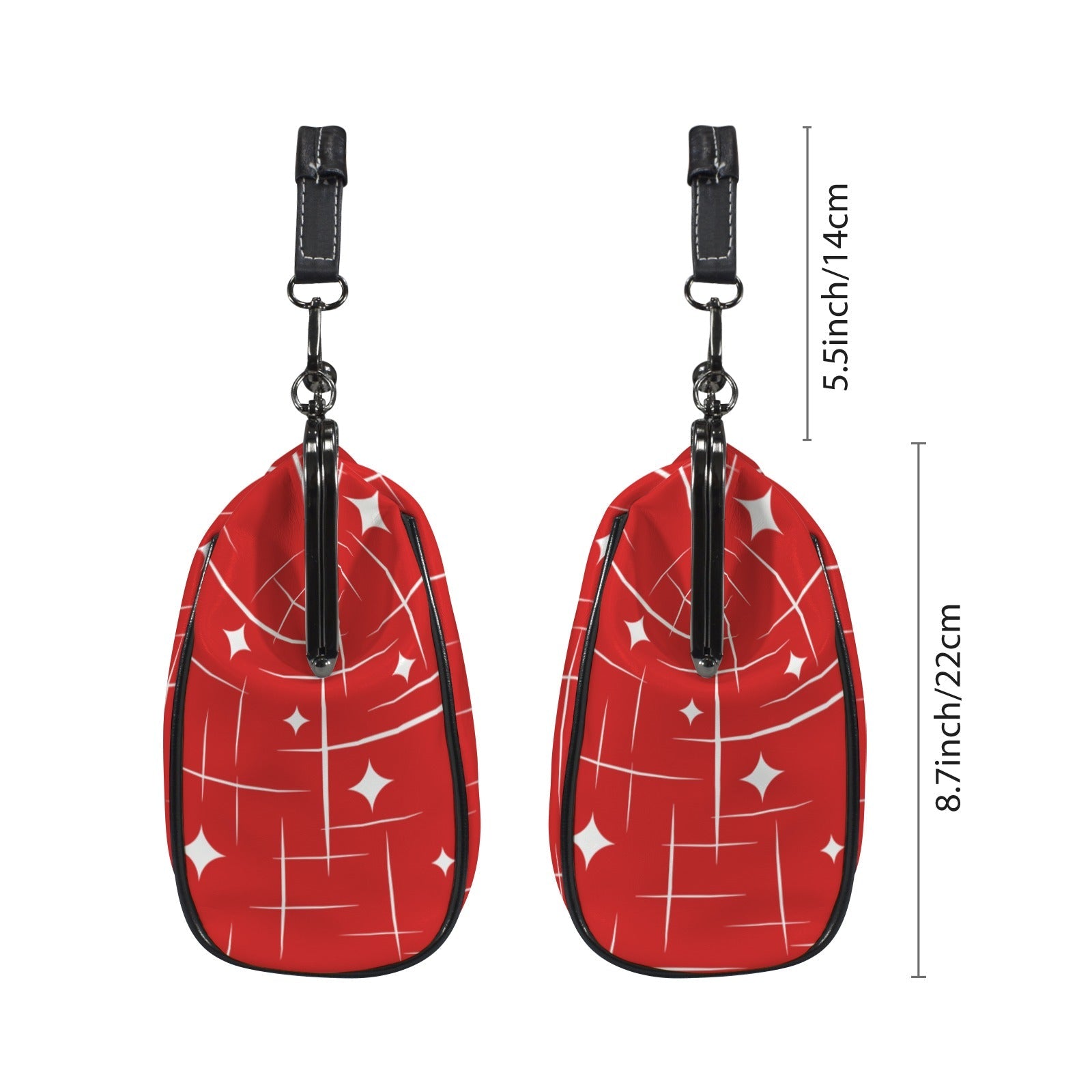 Kate McEnroe New York Retro Vintage Santa Kisslock Purse Red Starburst Holiday HandbagCrossbody BagsD3261617