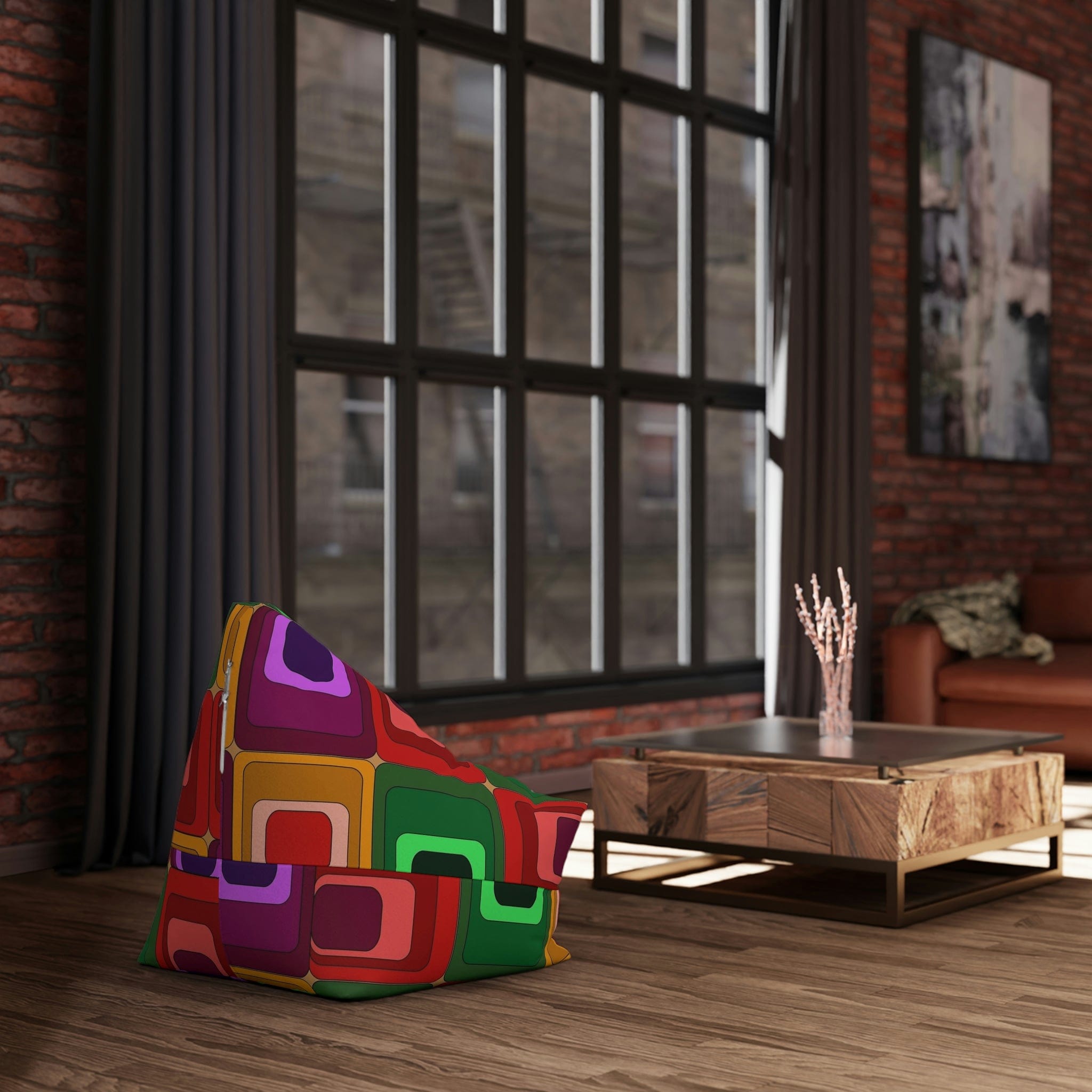 Kate McEnroe New York Retro Vivid Mid Century Modern Bean Bag Chair CoverBean Bag Chair Covers18401725082982681034