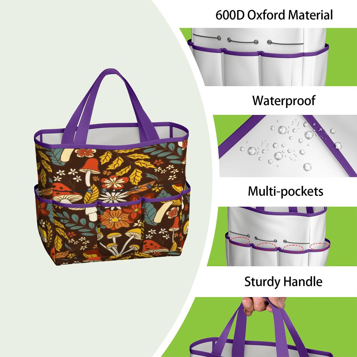 Kate McEnroe New York Retro Woodland Groovy Mushrooms Garden Tool BagGarden Tool Bag4R6nkVtyu1