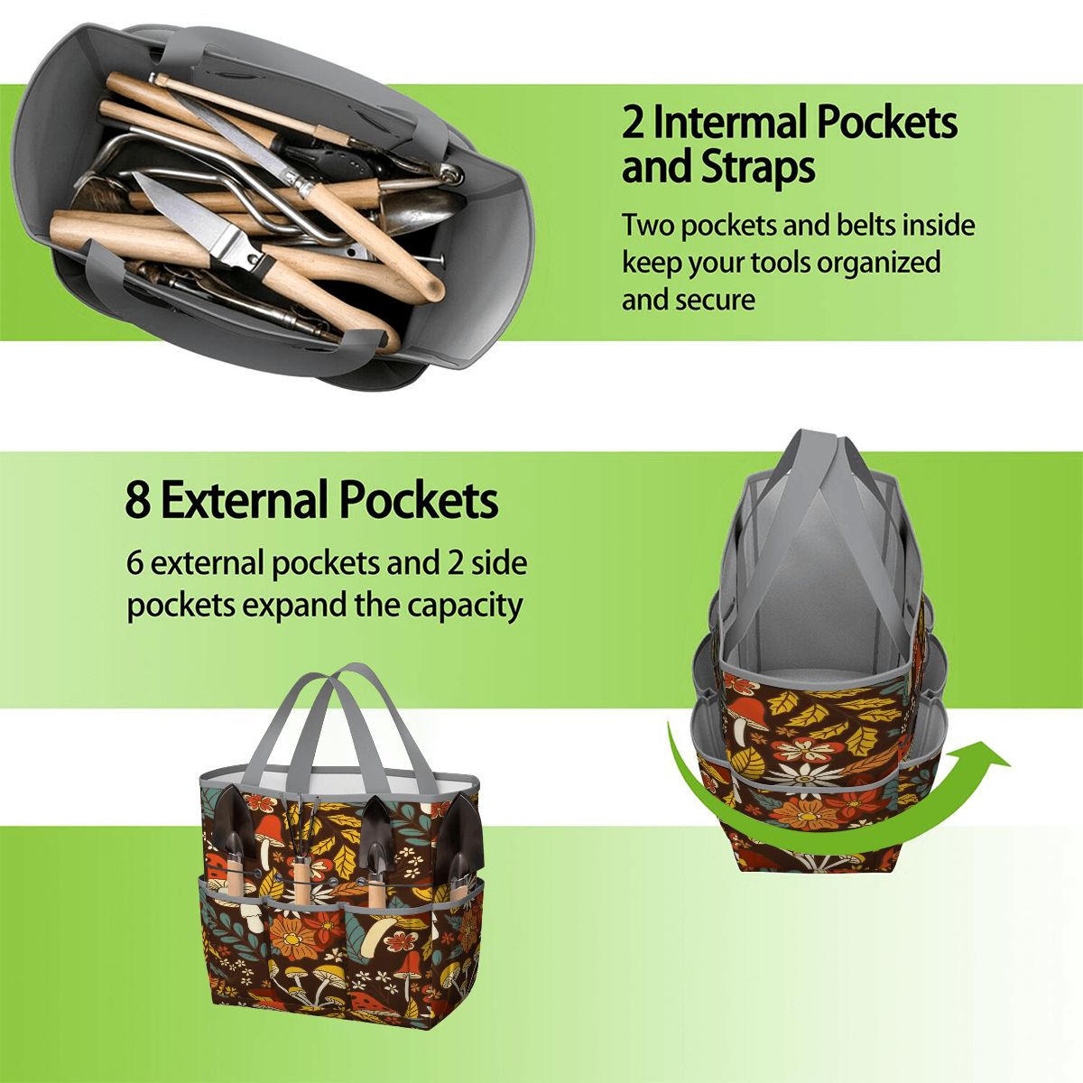Kate McEnroe New York Retro Woodland Groovy Mushrooms Garden Tool BagGarden Tool Bag4R6nkVtyu1