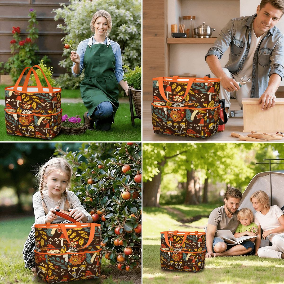 Kate McEnroe New York Retro Woodland Groovy Mushrooms Garden Tool BagGarden Tool Bag4R6nkVtyu1