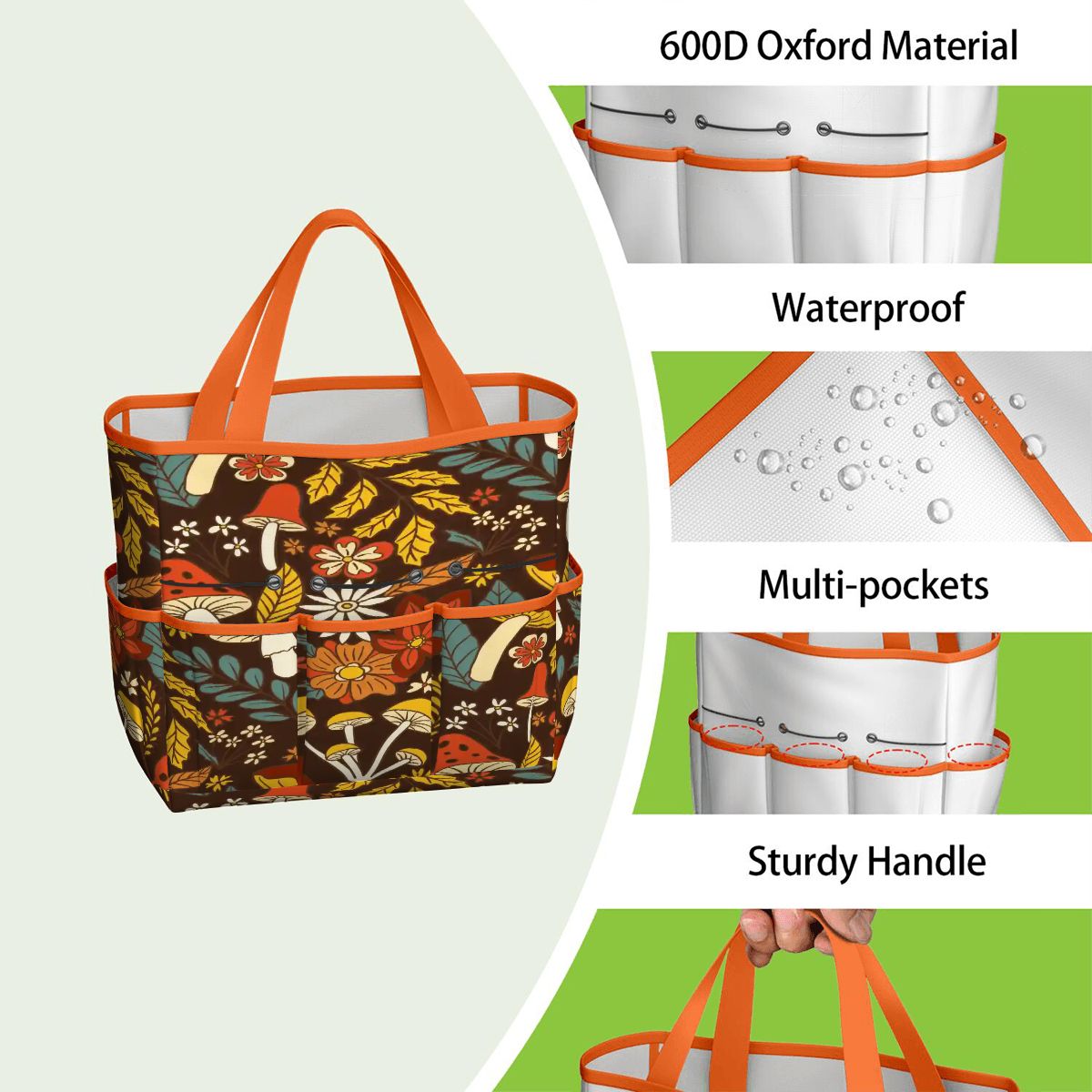 Kate McEnroe New York Retro Woodland Groovy Mushrooms Garden Tool BagGarden Tool Bag4R6nkVtyu1