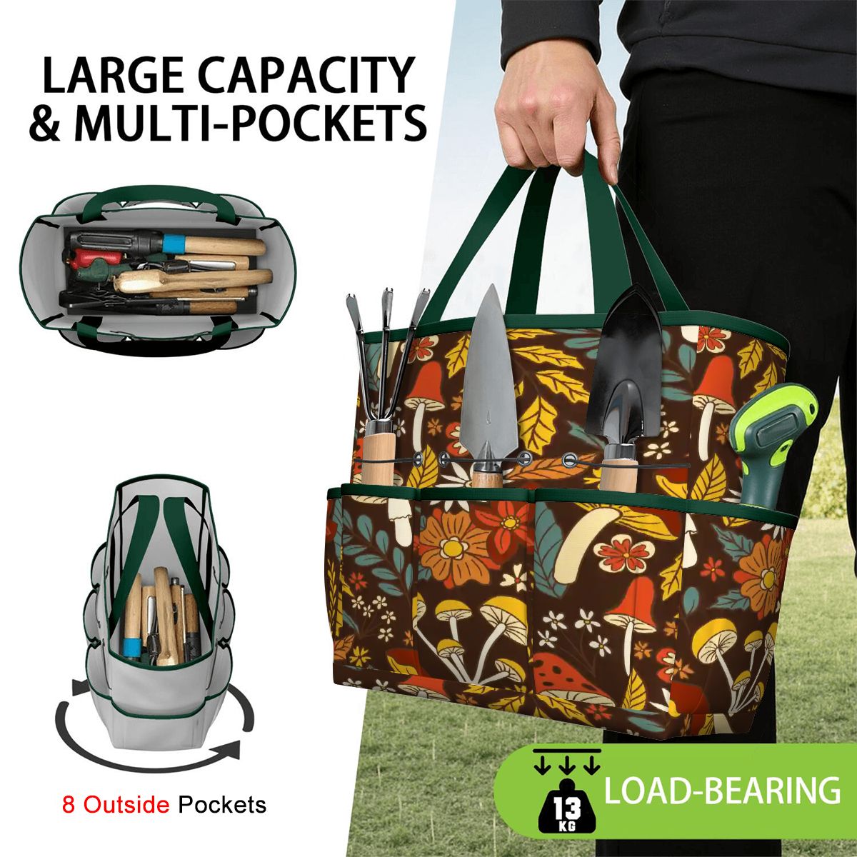 Kate McEnroe New York Retro Woodland Groovy Mushrooms Garden Tool BagGarden Tool Bag4R6nkVtyu1