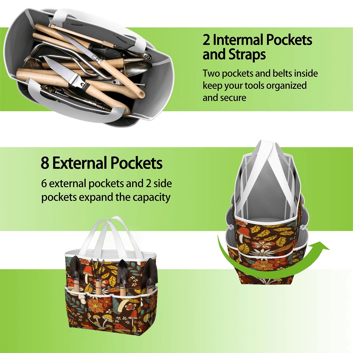 Kate McEnroe New York Retro Woodland Groovy Mushrooms Garden Tool BagGarden Tool Bag4R6nkVtyu1