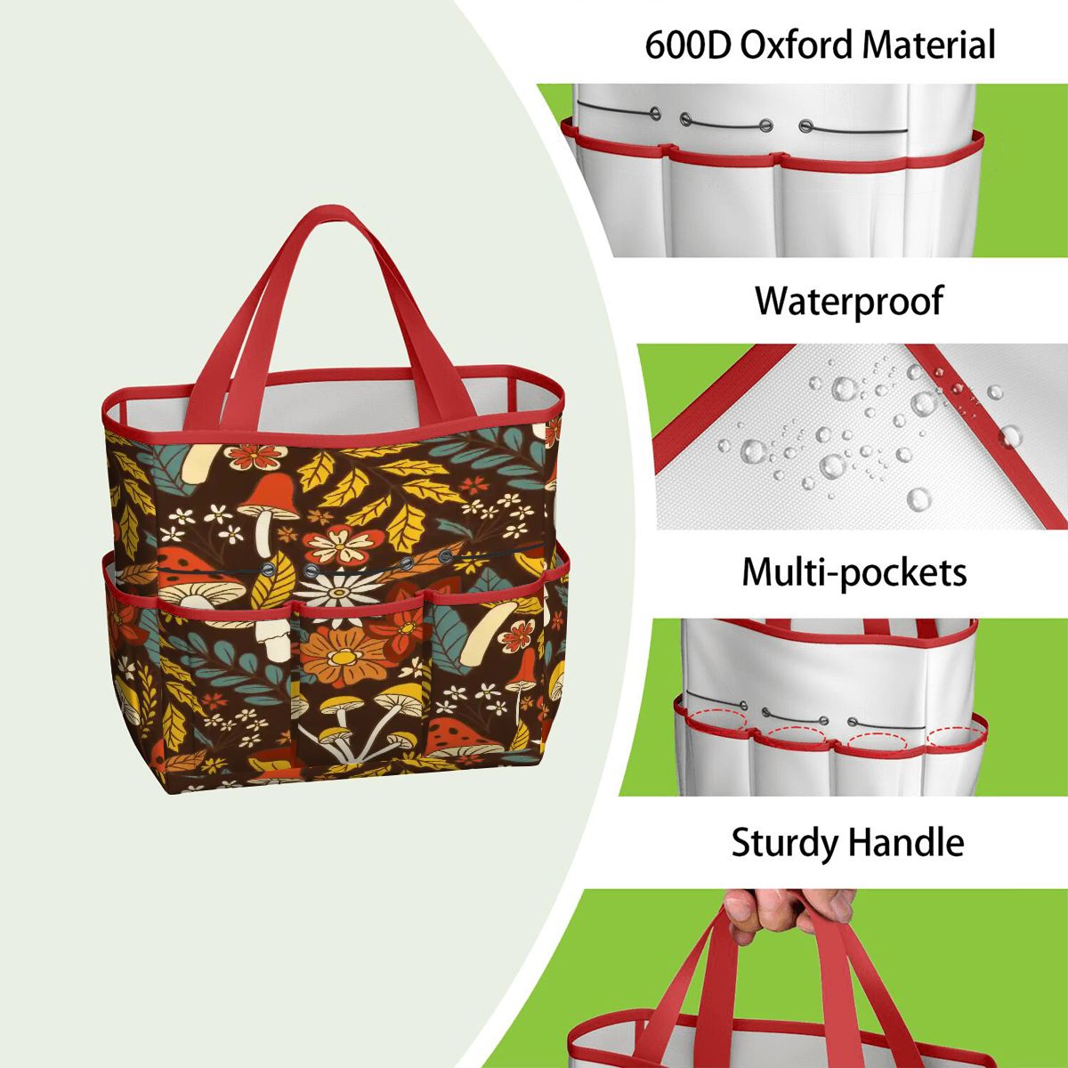 Kate McEnroe New York Retro Woodland Groovy Mushrooms Garden Tool BagGarden Tool Bag4R6nkVtyu1