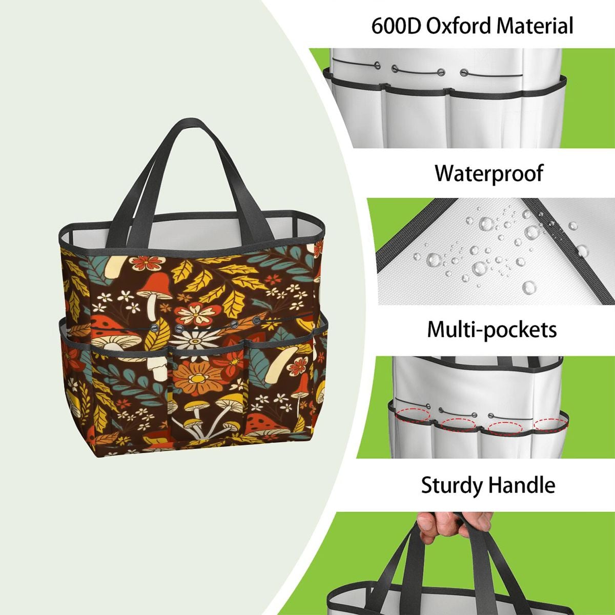 Kate McEnroe New York Retro Woodland Groovy Mushrooms Garden Tool BagGarden Tool BagGxqFfoqcdm