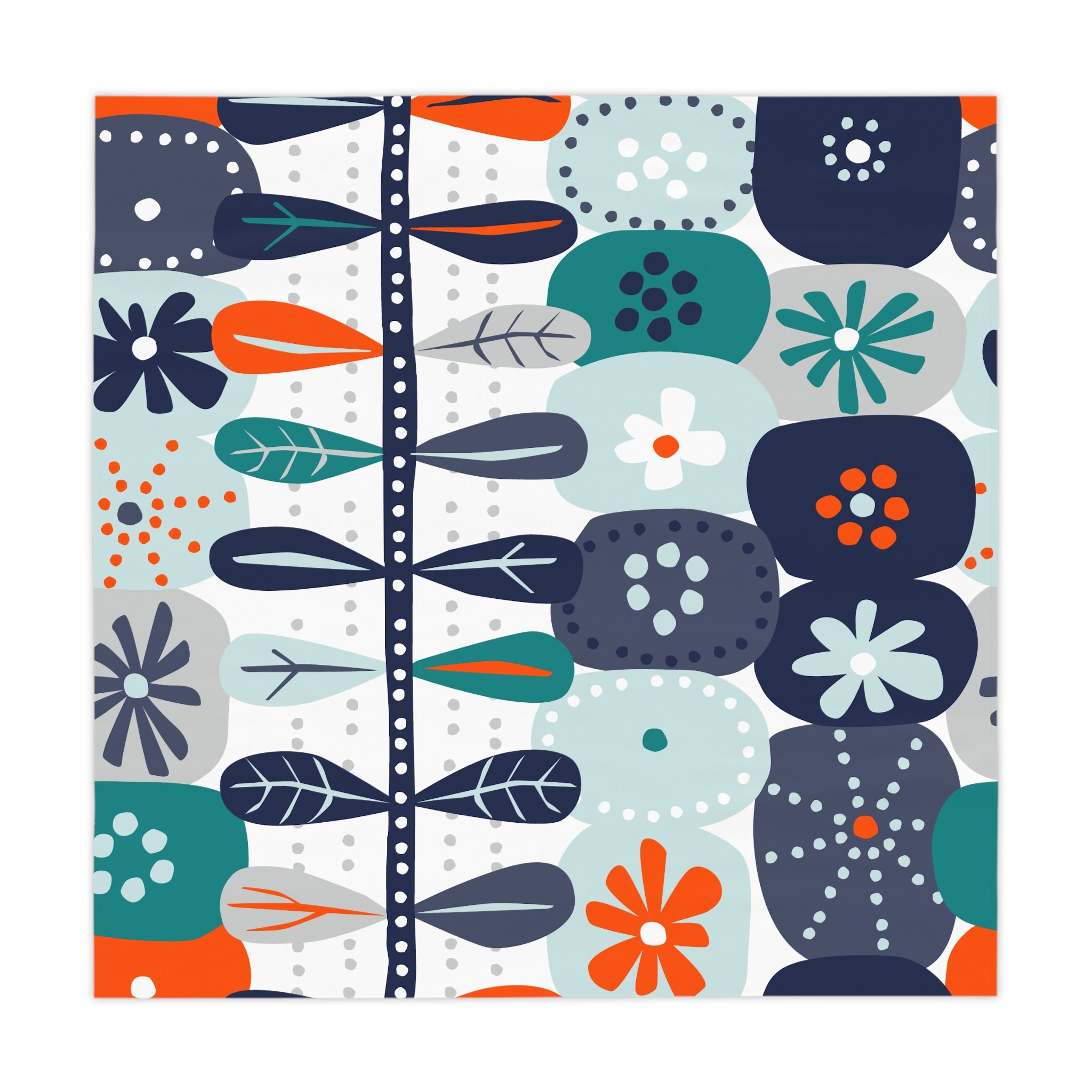 Kate McEnroe New York Scandinavian Danish Floral Tablecloth, Mid Century Modern Retro Botanical Dining AccentTablecloths38971712246174899321