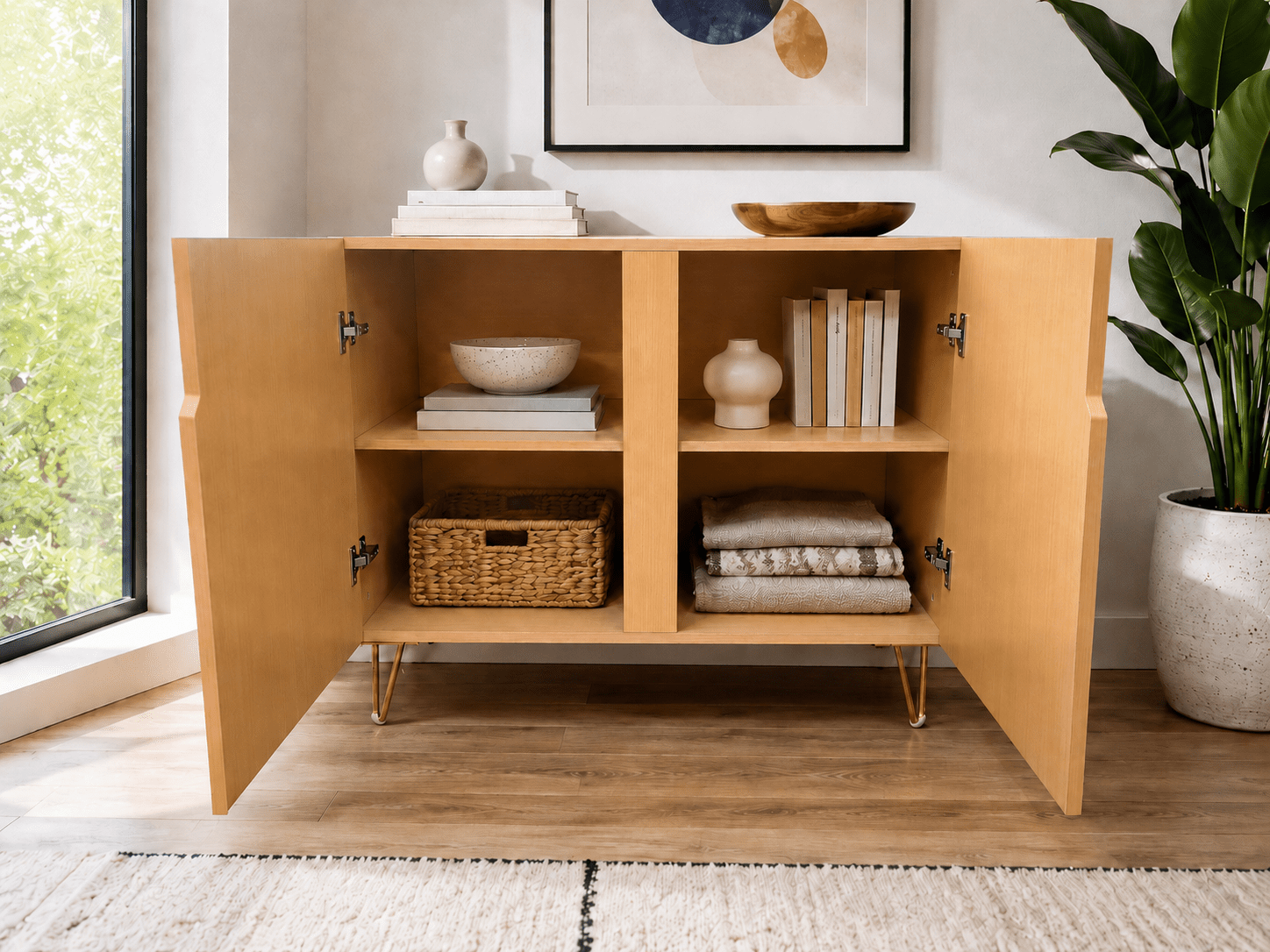 Kate McEnroe New York Scandinavian Danish Mid Century Modern Retro Floral Storage CabinetStorage Cabinetsklq0RSiJJ9