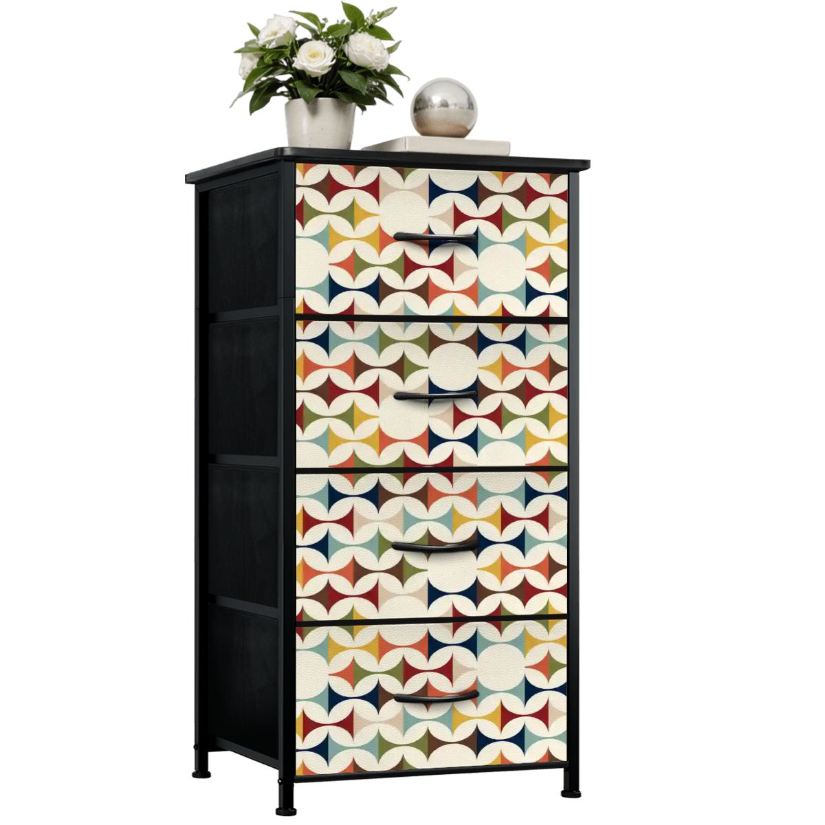 Kate McEnroe New York Scandinavian Danish Modern Dresser, Mid Century Geometric Retro Chest Drawer, MCM Pinwheel Storage CabinetDressersNOBEV4bLXh