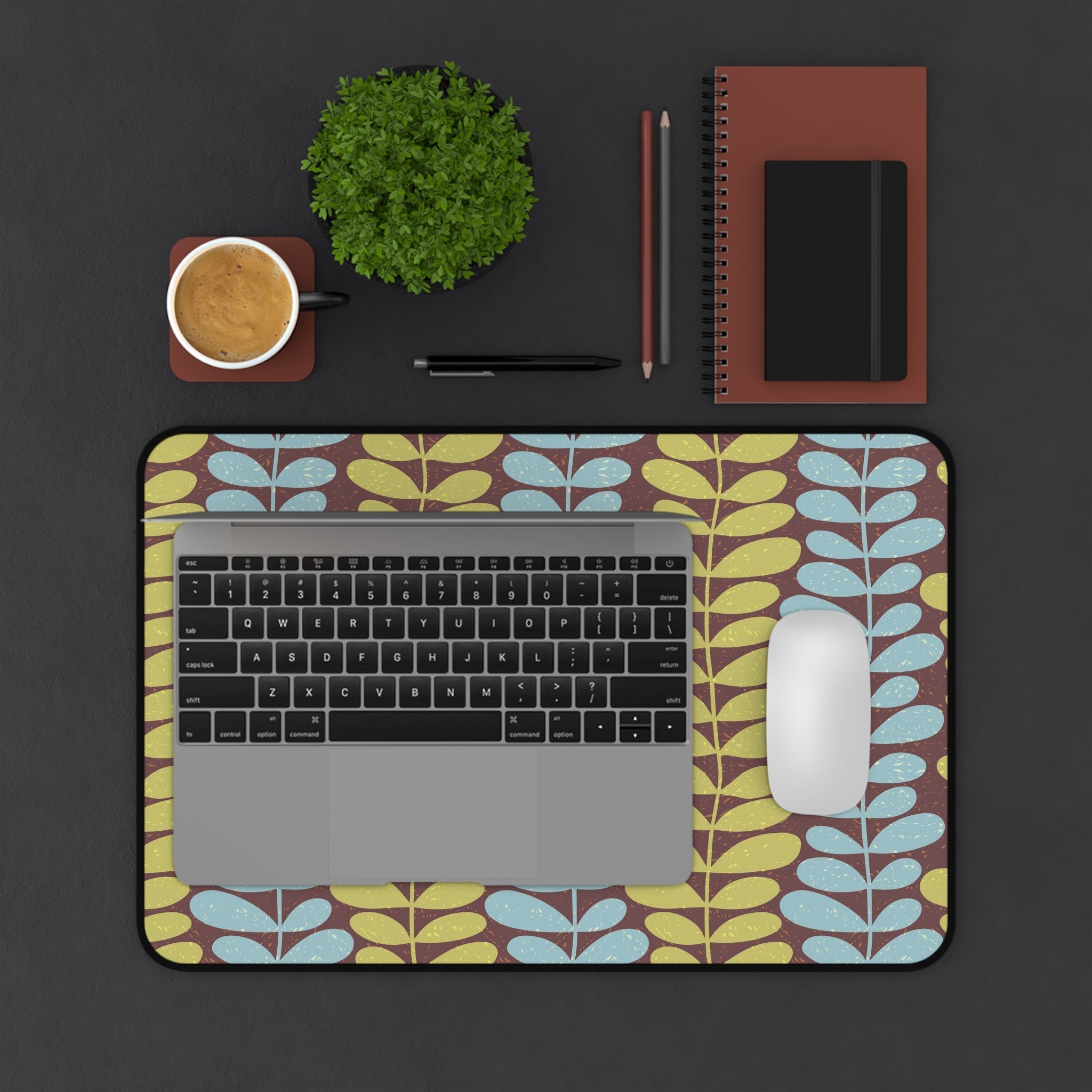Kate McEnroe New York Scandinavian Danish Modern Floral Desk Mat, Mid Century Modern Office DecorDesk Mats14036785989741860150