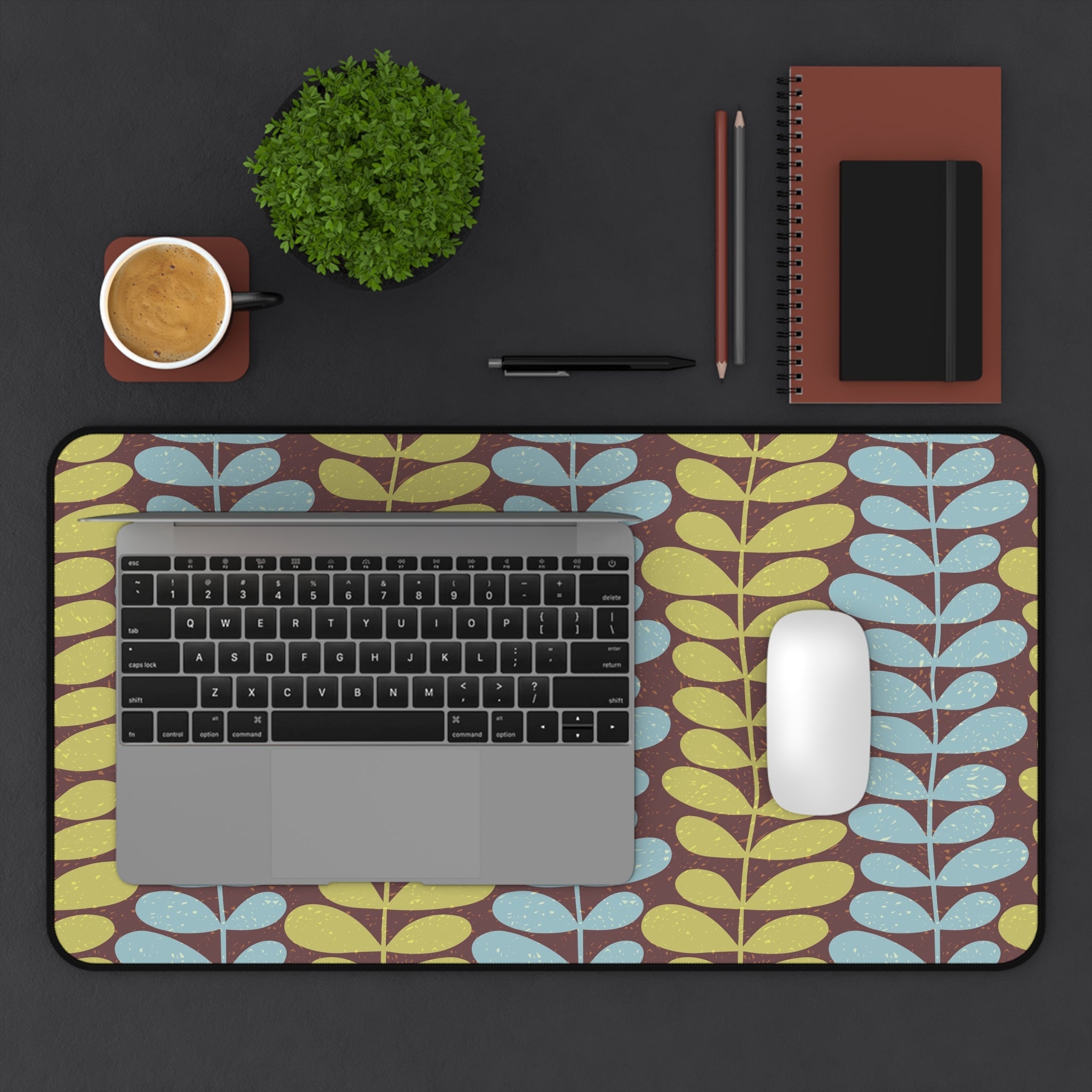 Kate McEnroe New York Scandinavian Danish Modern Floral Desk Mat, Mid Century Modern Office DecorDesk Mats14036785989741860150