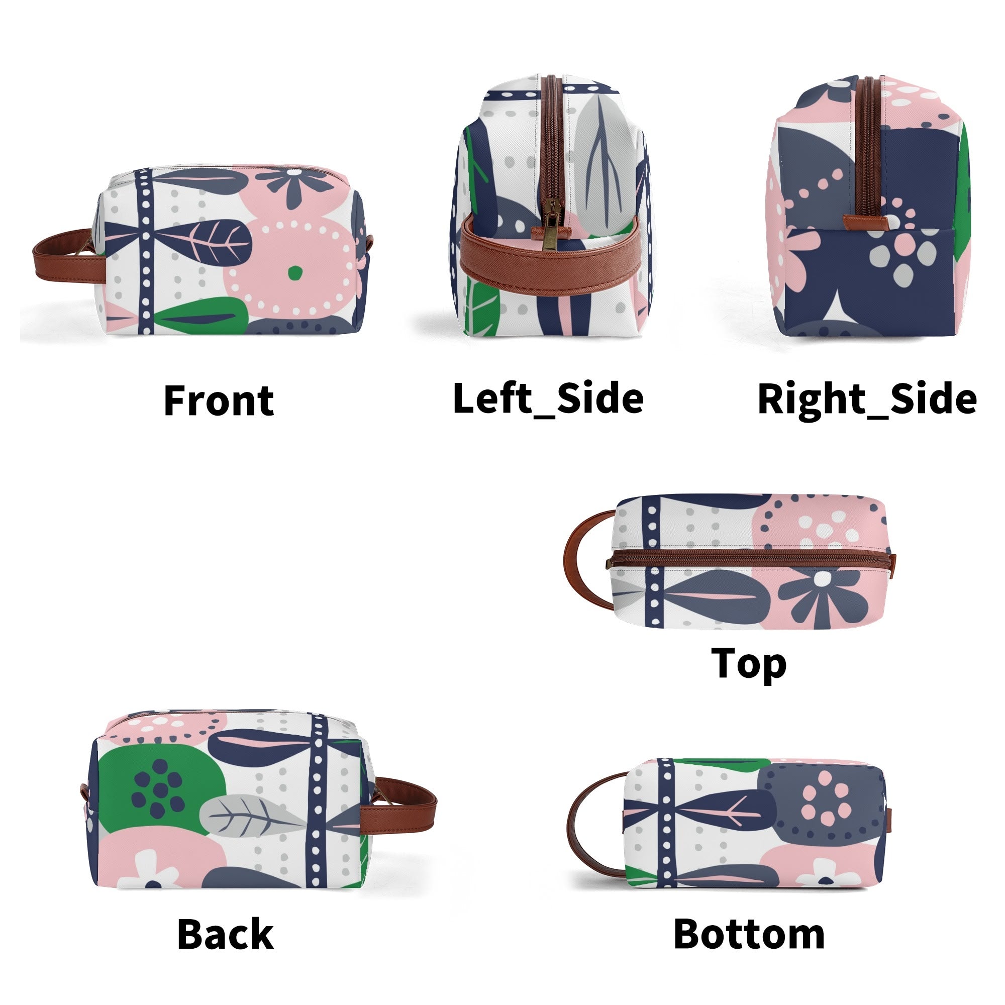 Kate McEnroe New York Scandinavian Danish Modern Floral Toiletry Bag, Mid Century Minimalist Travel Case, Retro MCM Cosmetic BagCosmetic & Toiletry BagsNM6432LW - 1