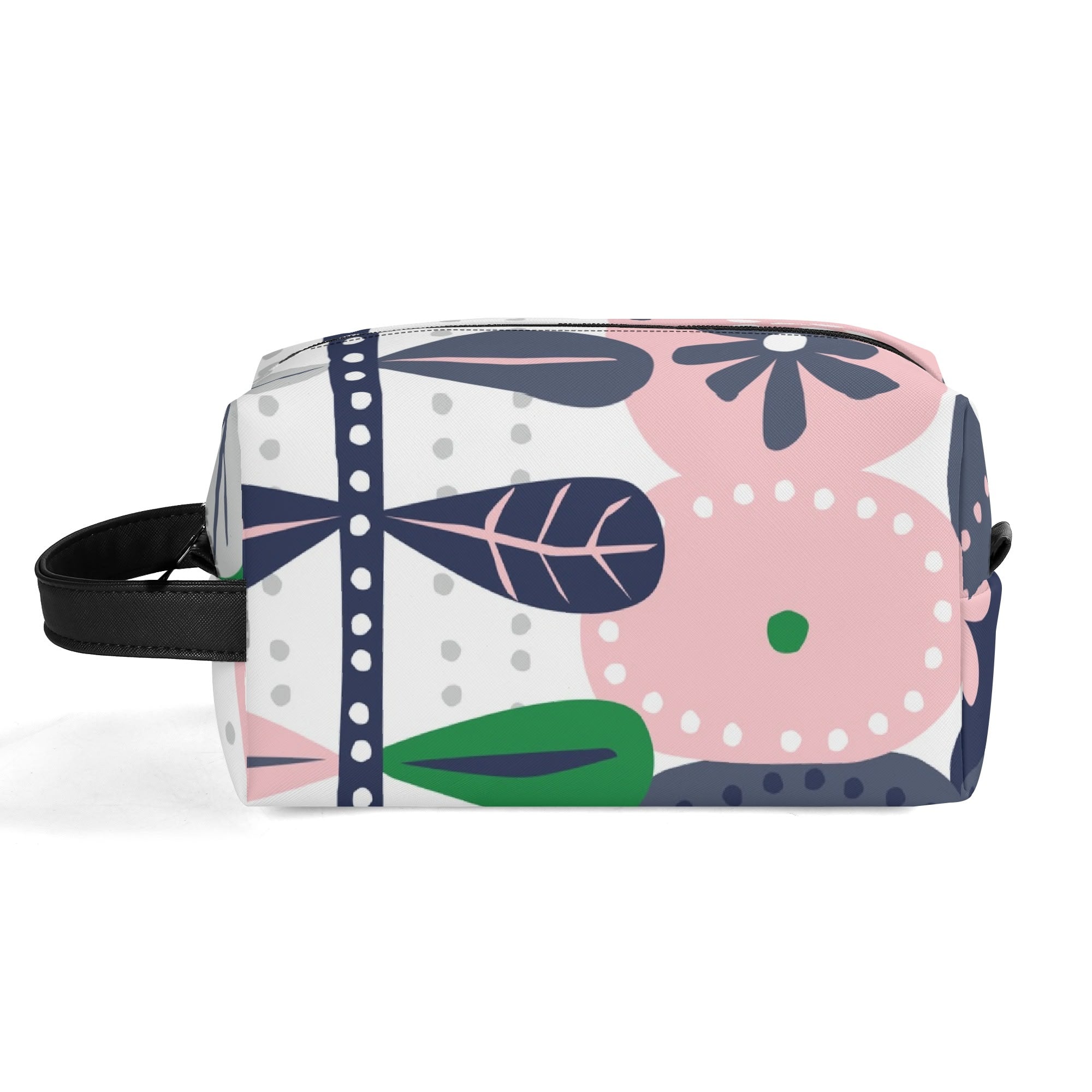 Kate McEnroe New York Scandinavian Danish Modern Floral Toiletry Bag, Mid Century Minimalist Travel Case, Retro MCM Cosmetic BagCosmetic & Toiletry BagsNM6432LW - 2