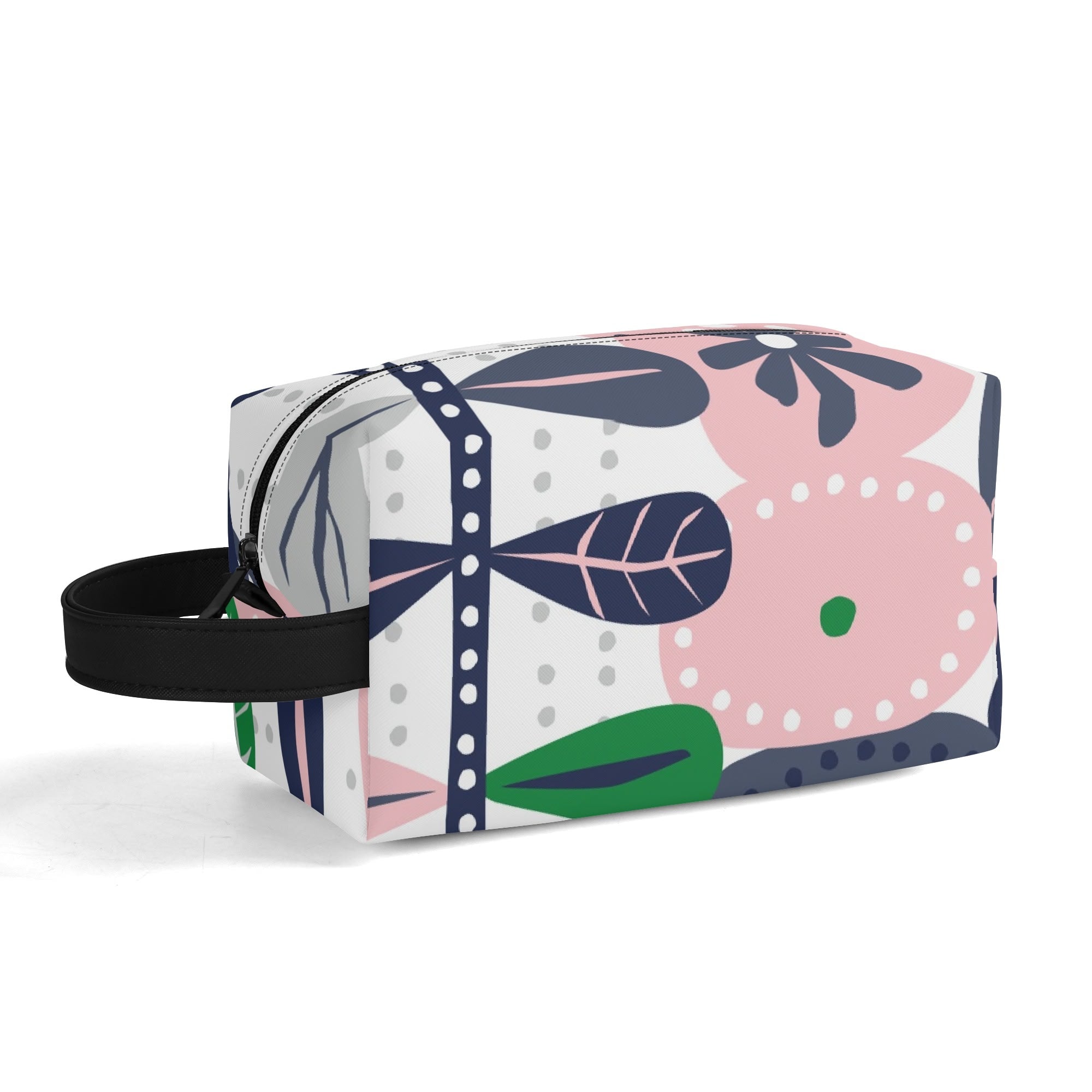 Kate McEnroe New York Scandinavian Danish Modern Floral Toiletry Bag, Mid Century Minimalist Travel Case, Retro MCM Cosmetic BagCosmetic & Toiletry BagsNM6432LW - 2