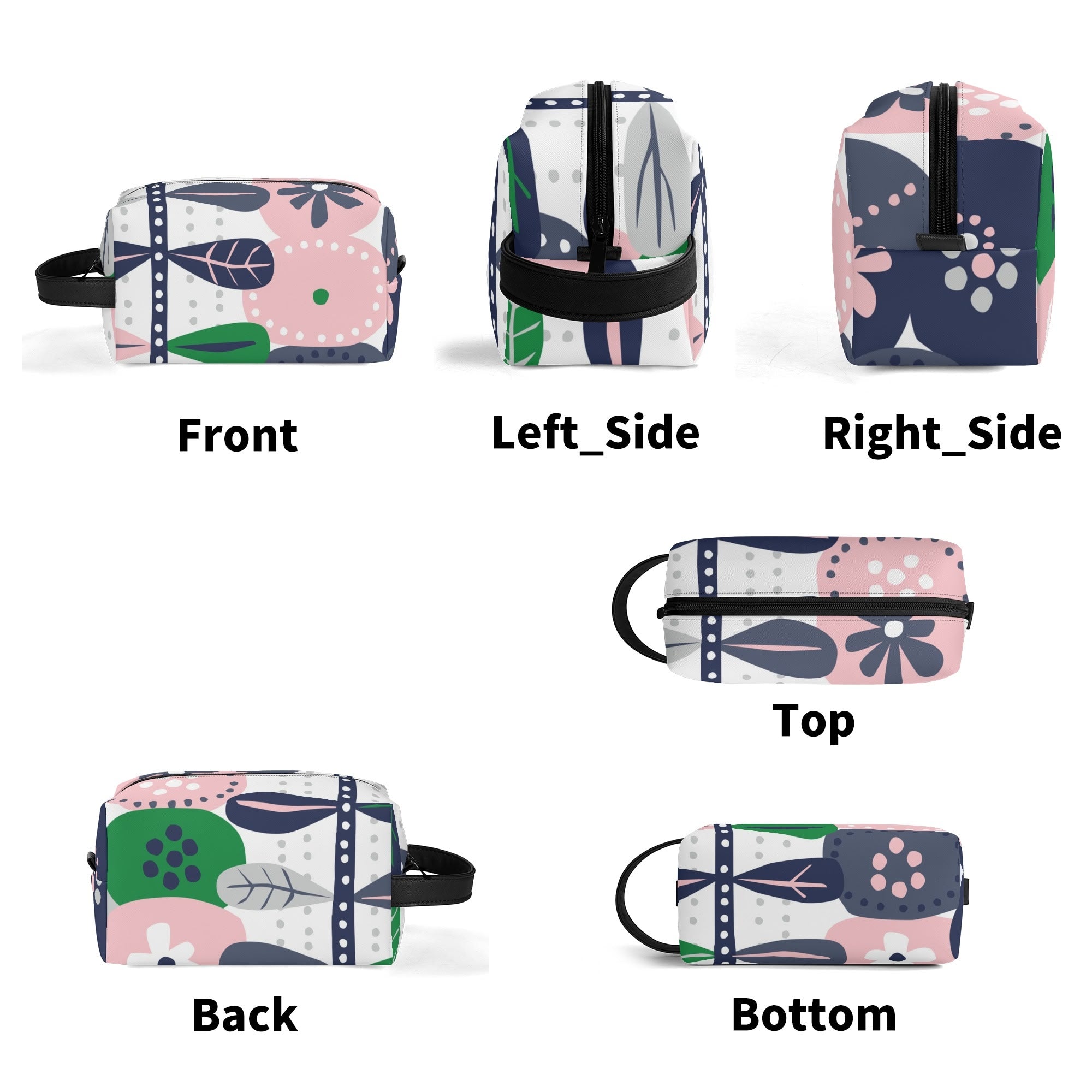 Kate McEnroe New York Scandinavian Danish Modern Floral Toiletry Bag, Mid Century Minimalist Travel Case, Retro MCM Cosmetic BagCosmetic & Toiletry BagsNM6432LW - 2