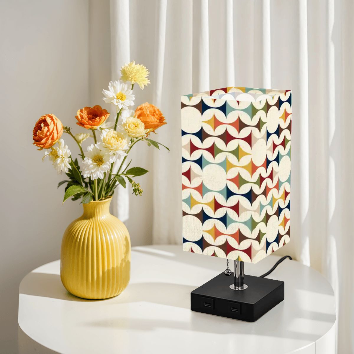Kate McEnroe New York Scandinavian Danish Modern Geometric Retro MCM Table Lamp with USBTable Lampsl4NxUC9fjN