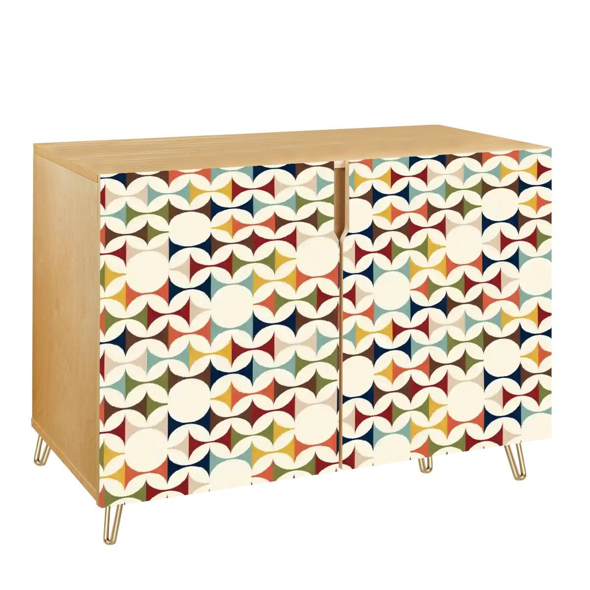 Kate McEnroe New York Scandinavian Danish Modern Storage Cabinet, Mid - Century Modern Geometric Accent Sideboard, Colorful Retro Design Home FurnitureStorage CabinetsqGAUBj5c14