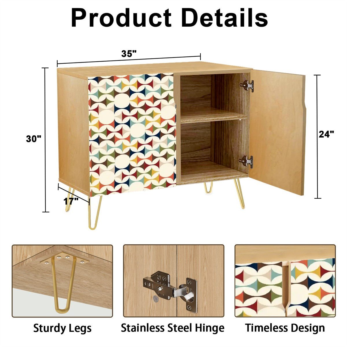 Kate McEnroe New York Scandinavian Danish Modern Storage Cabinet, Mid - Century Modern Geometric Accent Sideboard, Colorful Retro Design Home FurnitureStorage CabinetsqGAUBj5c14