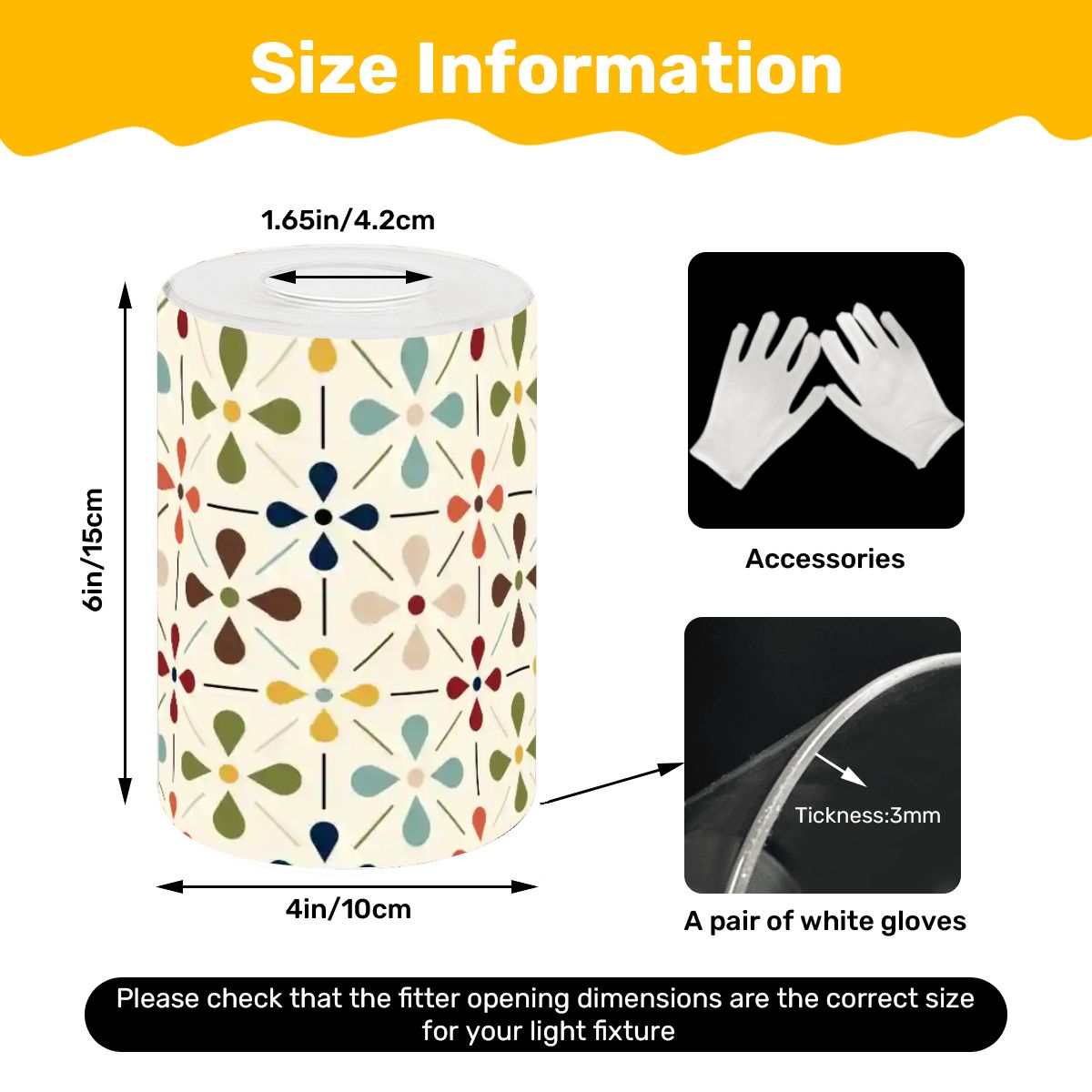 Kate McEnroe New York Scandinavian Floral Glass Lamp Shade, Danish Mid Century Modern Cylinder Light CoverLamp Shadesyz1lUpjnot