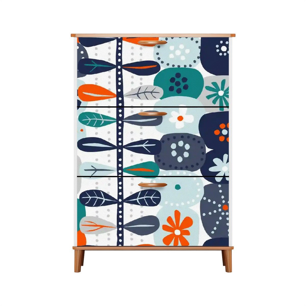 Kate McEnroe New York Scandinavian Floral Shoe Cabinet, Mid Century Modern Storage, Danish Modern Retro OrganizerShoe StorageaQFZLZen7N