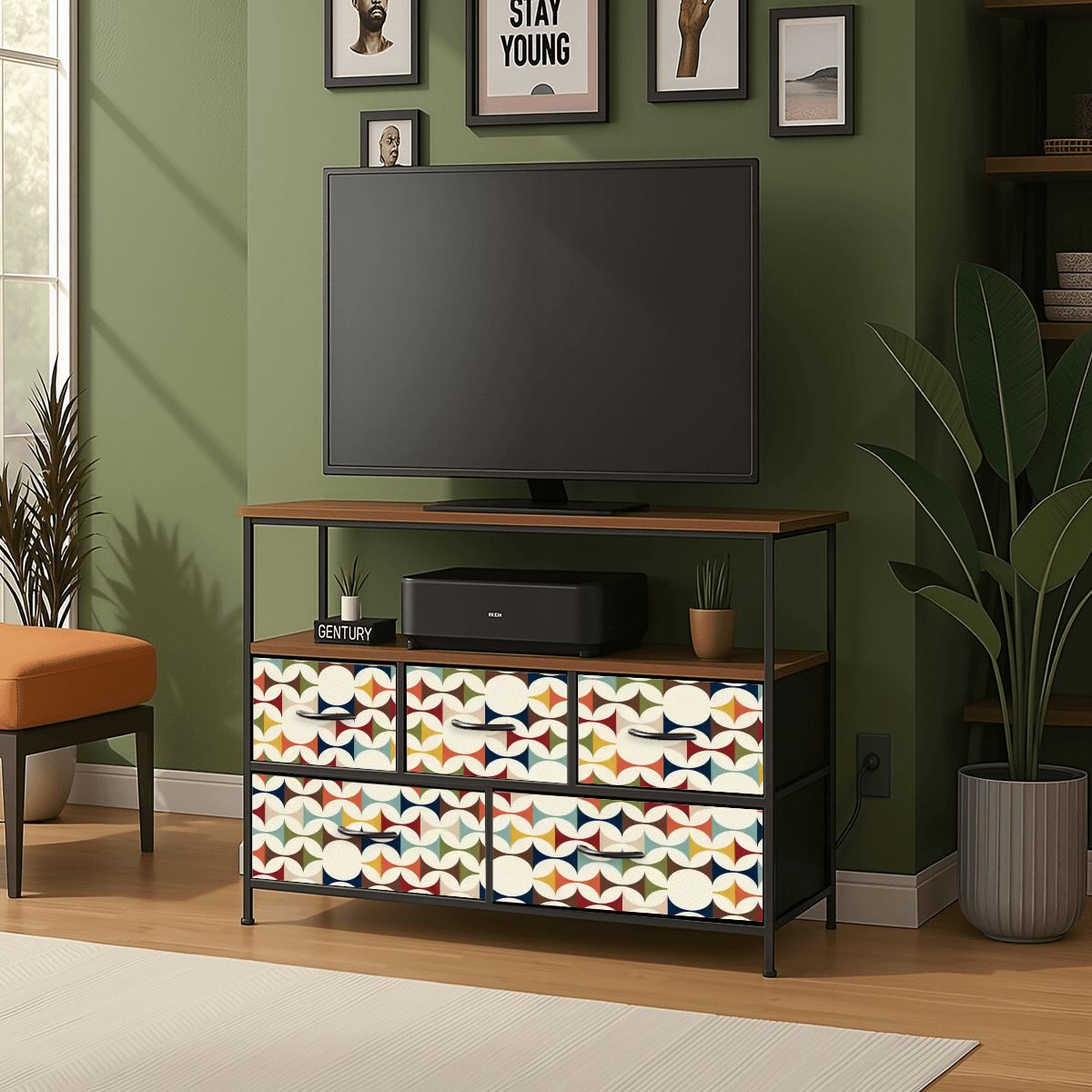 Kate McEnroe New York Scandinavian Geometric TV Stand Danish Modern Media Console StorageTV StandsqMeRkcSk1b