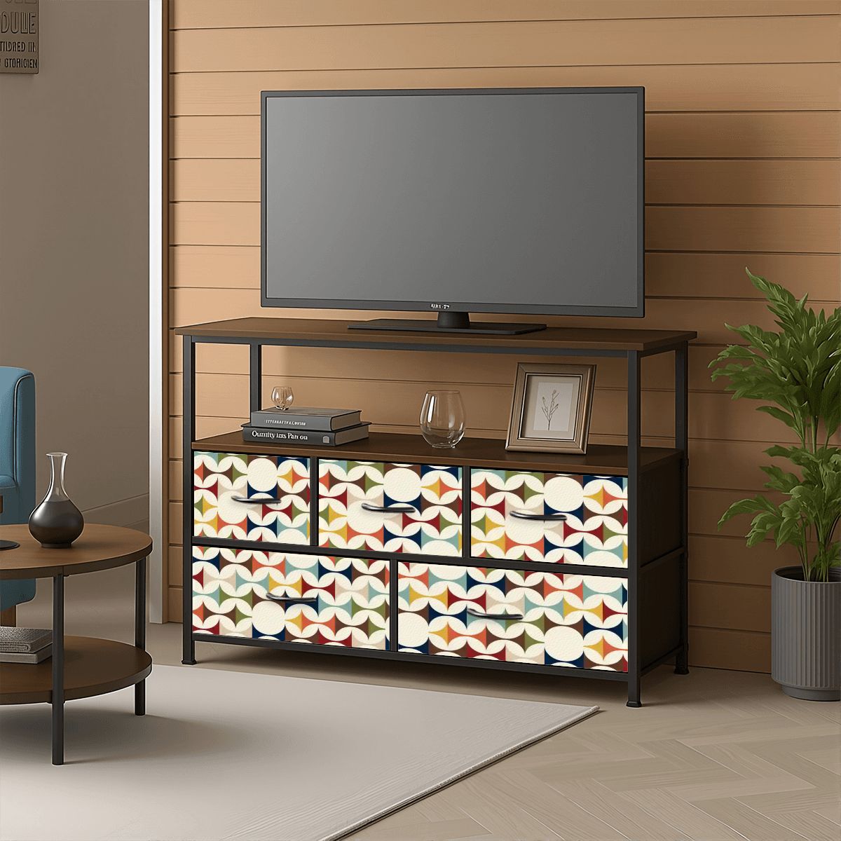 Kate McEnroe New York Scandinavian Geometric TV Stand Danish Modern Media Console StorageTV StandsqMeRkcSk1b