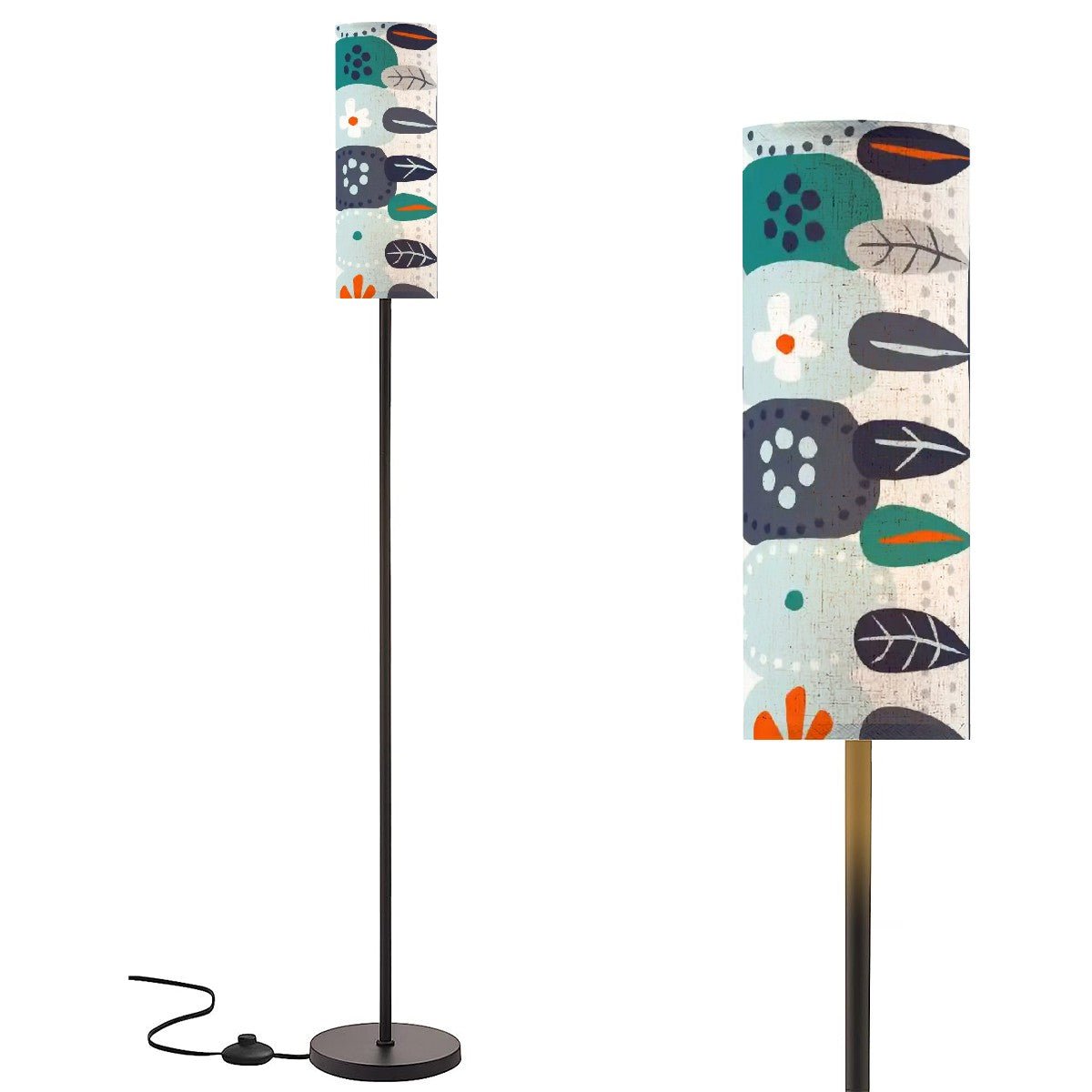 Kate McEnroe New York Scandinavian Hygge Mid Century Modern Floor Lamp, Danish Modern Retro Floral Standing LightFloor LampshTYNHXaLHe