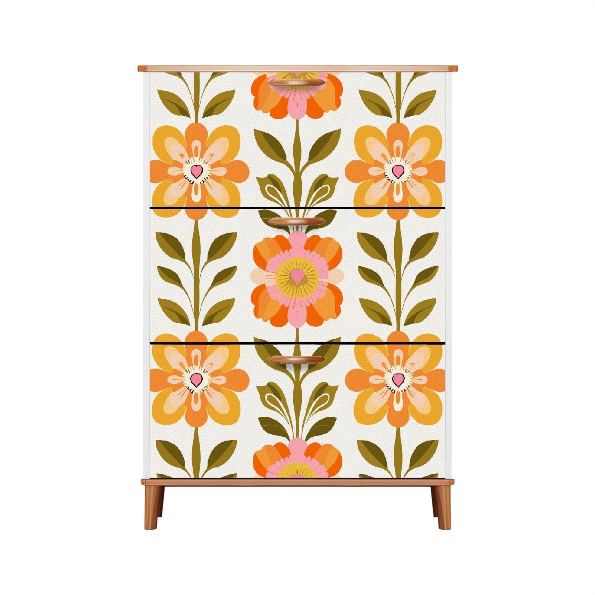 Kate McEnroe New York Scandinavian Mid Century Modern Shoe Cabinet, Danish Floral Mudroom Organizer, Retro MCM Entryway StorageShoe StorageQ48S6XcMzd