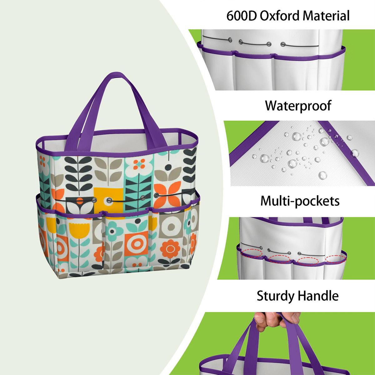 Kate McEnroe New York Scandinavian Mod Floral Mid Century Modern Garden Tool BagGarden Tool BagGUwZMXaOTP