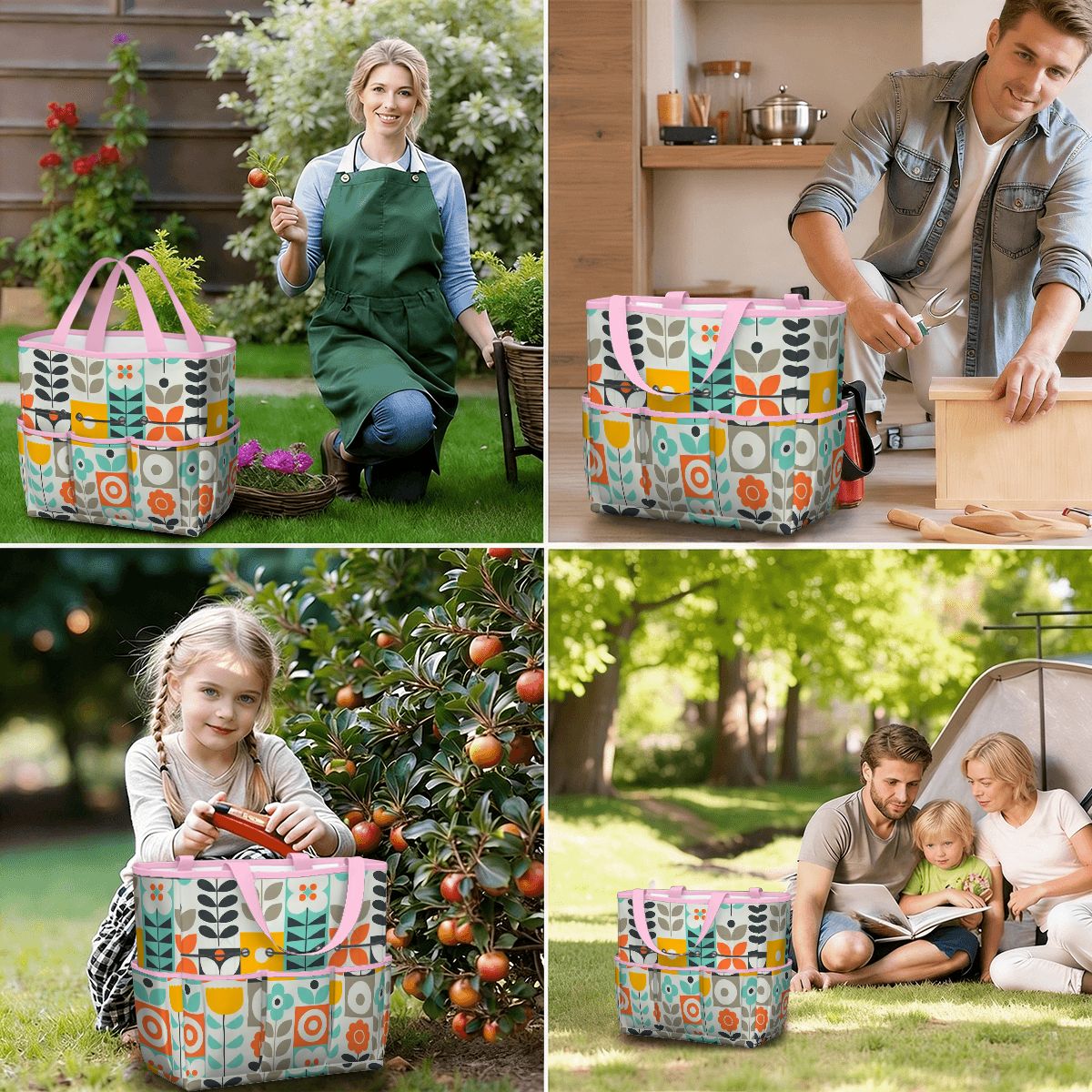 Kate McEnroe New York Scandinavian Mod Floral Mid Century Modern Garden Tool BagGarden Tool BagGUwZMXaOTP