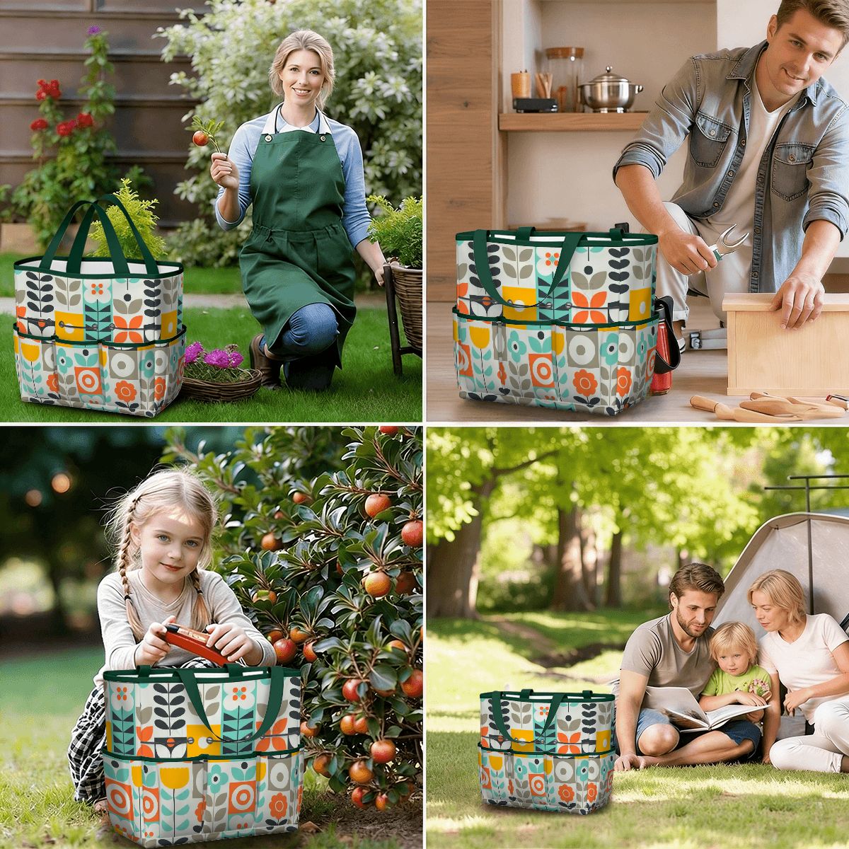 Kate McEnroe New York Scandinavian Mod Floral Mid Century Modern Garden Tool BagGarden Tool BagGUwZMXaOTP