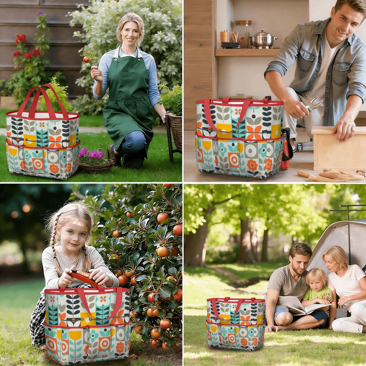 Kate McEnroe New York Scandinavian Mod Floral Mid Century Modern Garden Tool BagGarden Tool BagGUwZMXaOTP