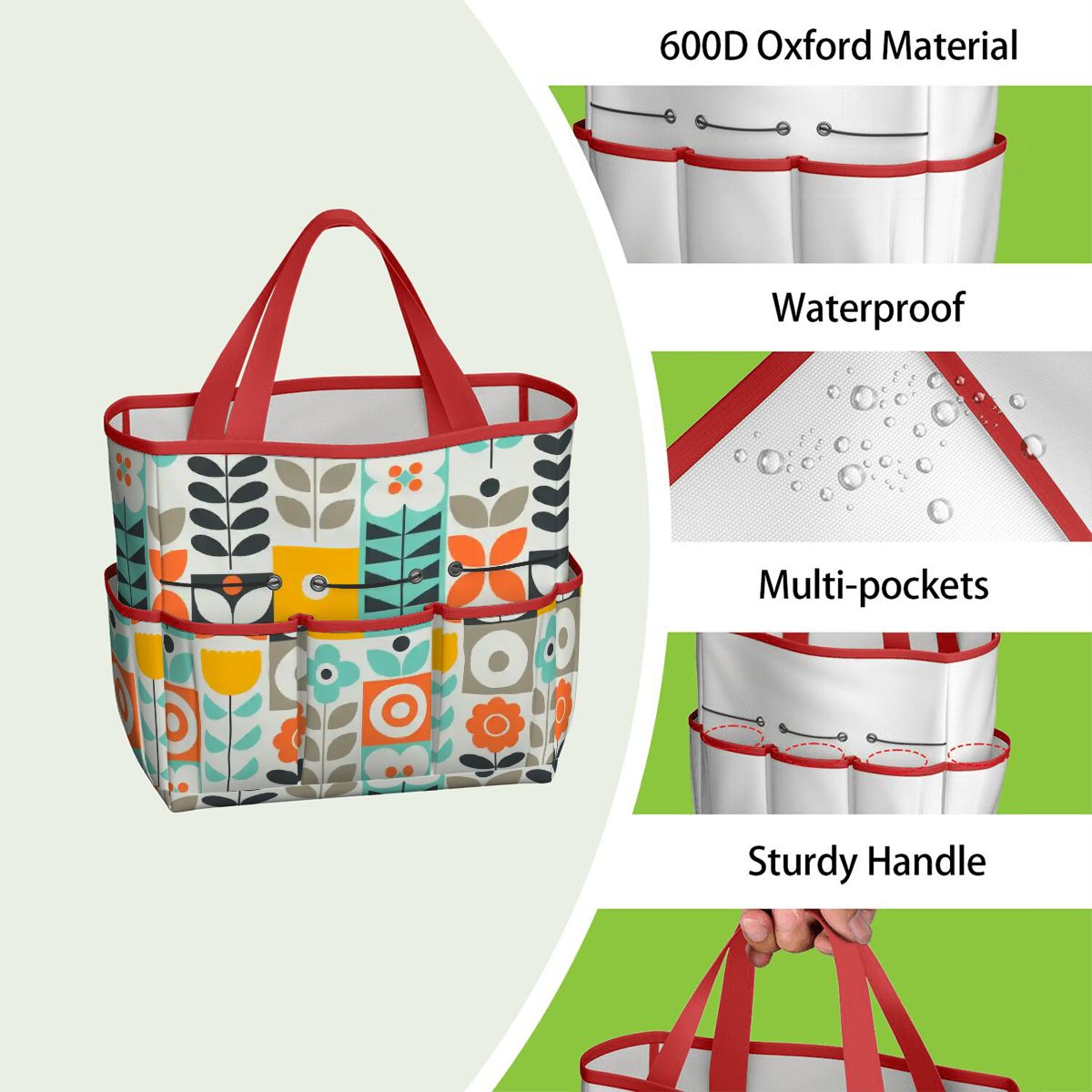 Kate McEnroe New York Scandinavian Mod Floral Mid Century Modern Garden Tool BagGarden Tool BagGUwZMXaOTP