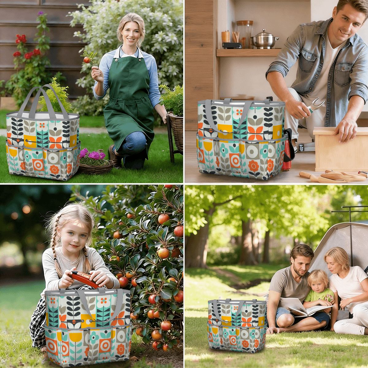 Kate McEnroe New York Scandinavian Mod Floral Mid Century Modern Garden Tool BagGarden Tool BagGUwZMXaOTP