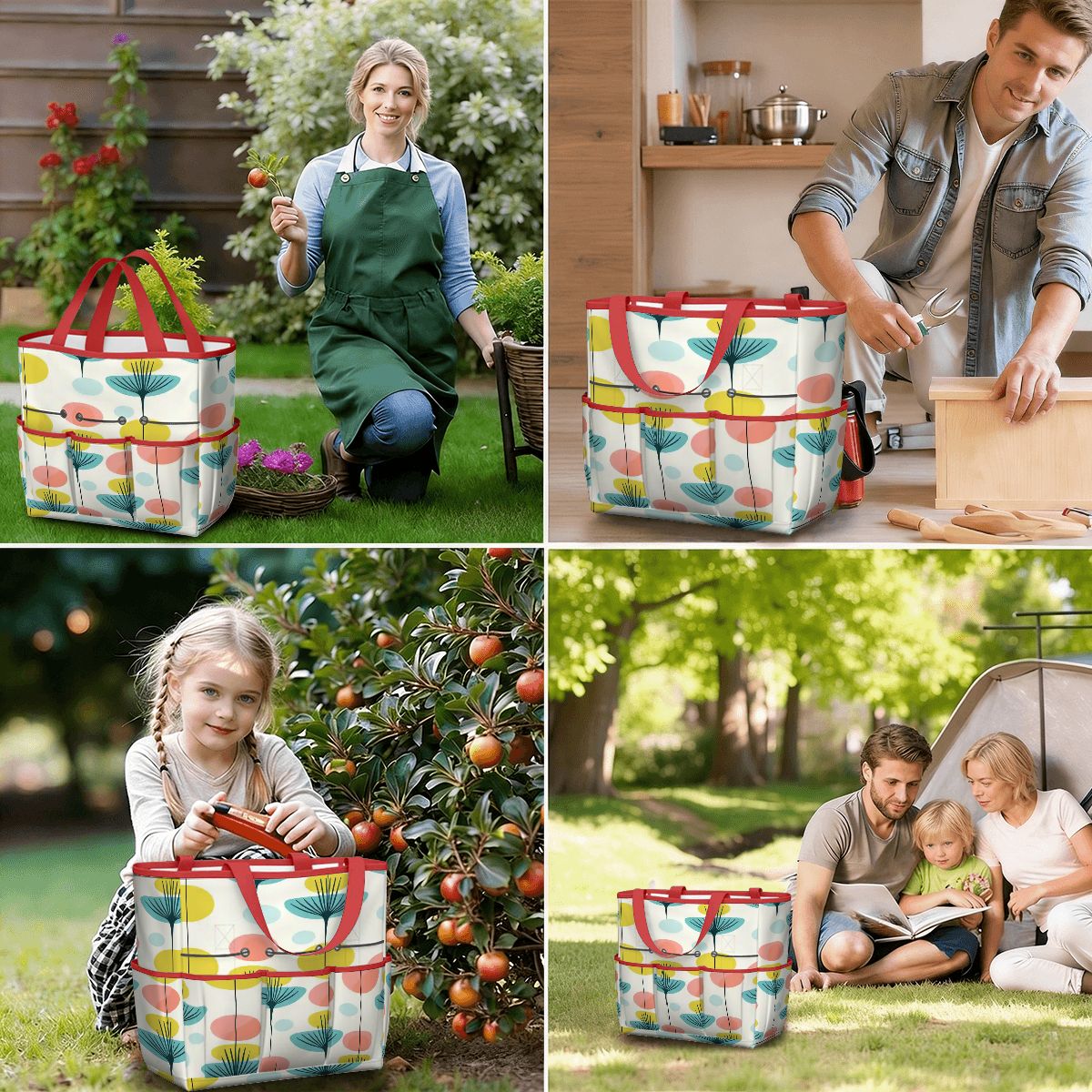 Kate McEnroe New York Scandinavian Modern Abstract Floral Mid Century Garden Tool BagGarden Tool BageOUO4un0lx