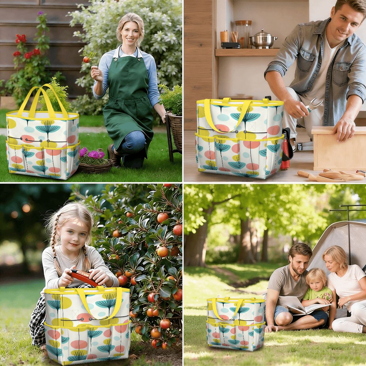 Kate McEnroe New York Scandinavian Modern Abstract Floral Mid Century Garden Tool BagGarden Tool BageOUO4un0lx